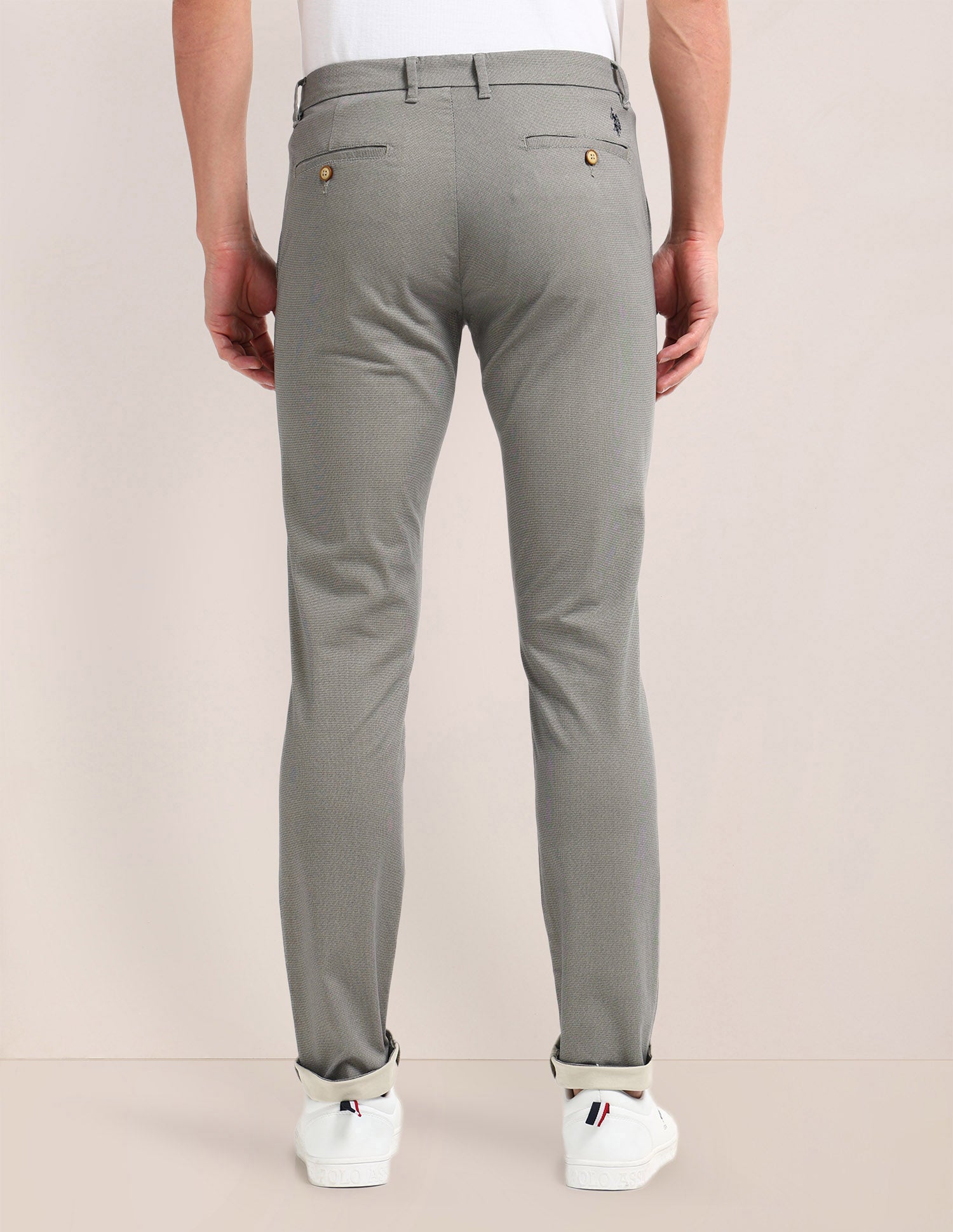 Denver Slim Fit Regular Trousers Grey - U.S. POLO ASSN. | Large