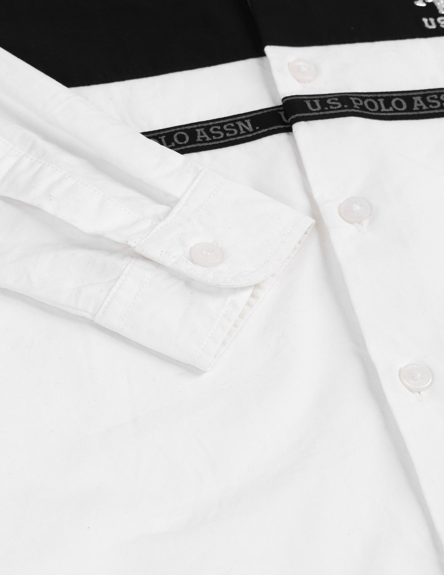 Boys Regular Fit Dobby Weave Shirt White - U.S. POLO ASSN. | Large