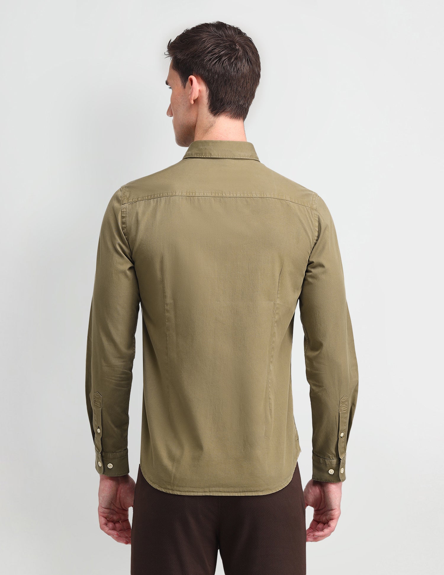 Slim Fit Cotton Shirt Dark Green - U.S. POLO ASSN. | Large