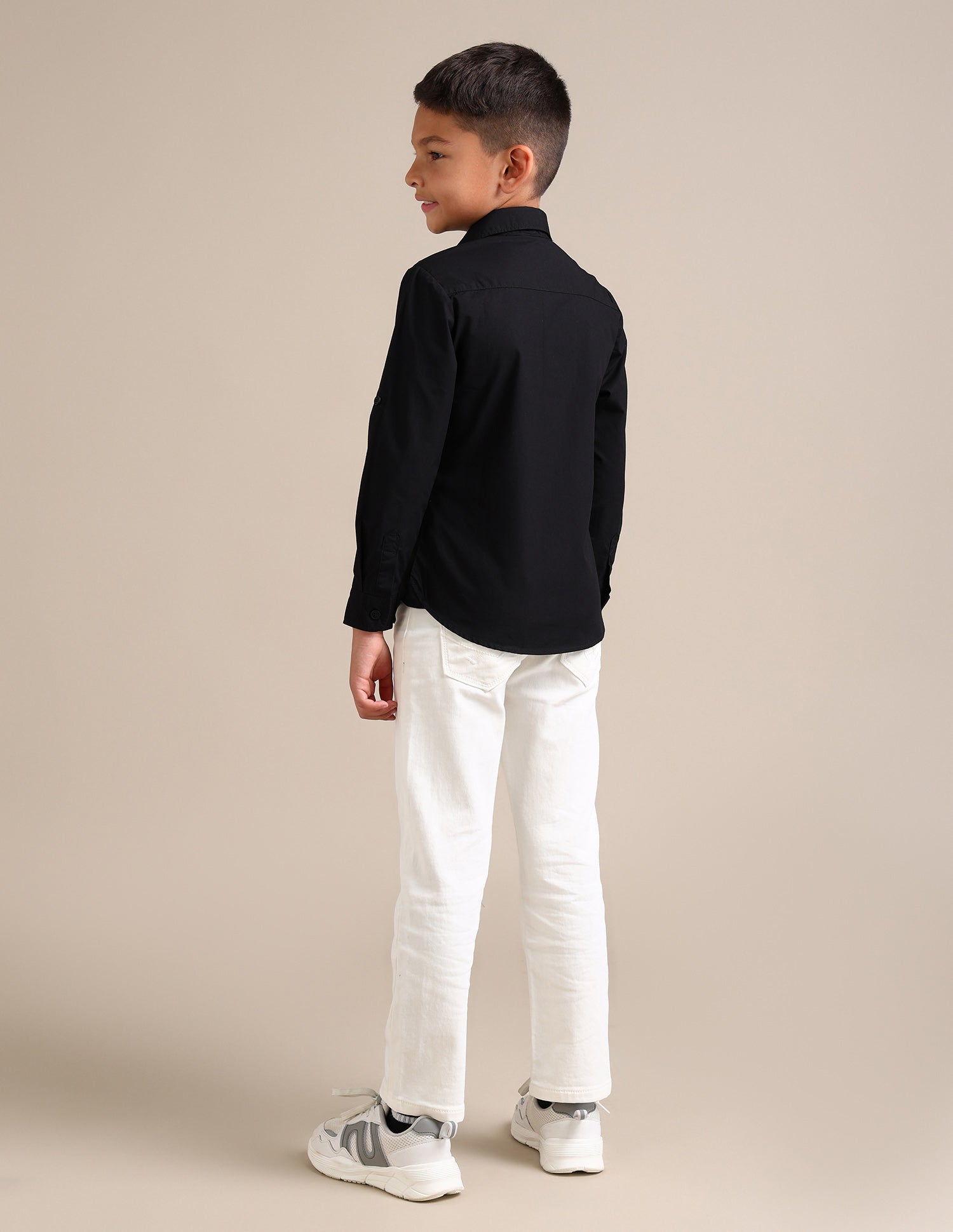 Boys Regular Fit Colour Blocked Shirt Black - U.S. POLO ASSN. | Large