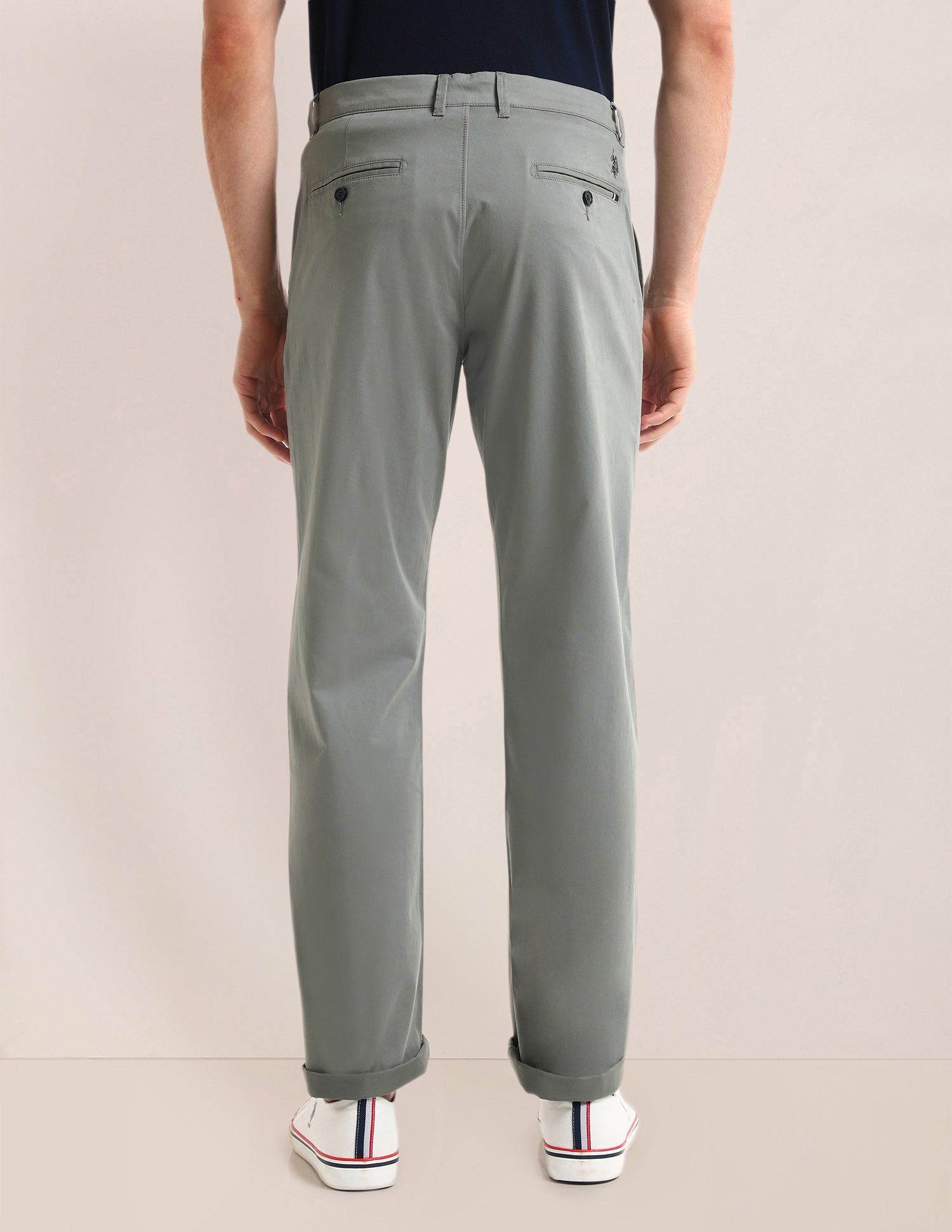 Riley Straight Fit Regular Trousers Grey - U.S. POLO ASSN. | Large