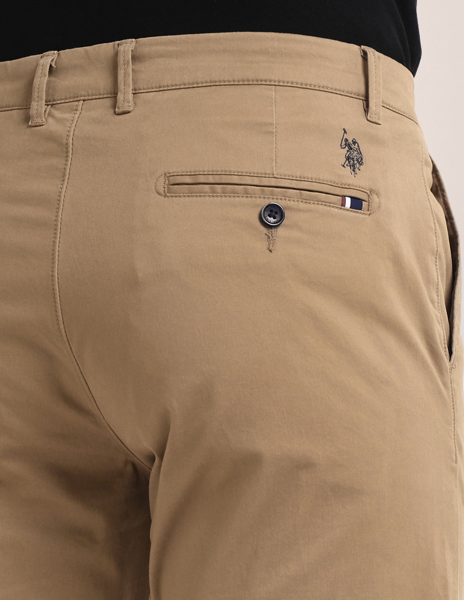 Riley Straight Fit Regular Trousers Khaki - U.S. POLO ASSN. | Large