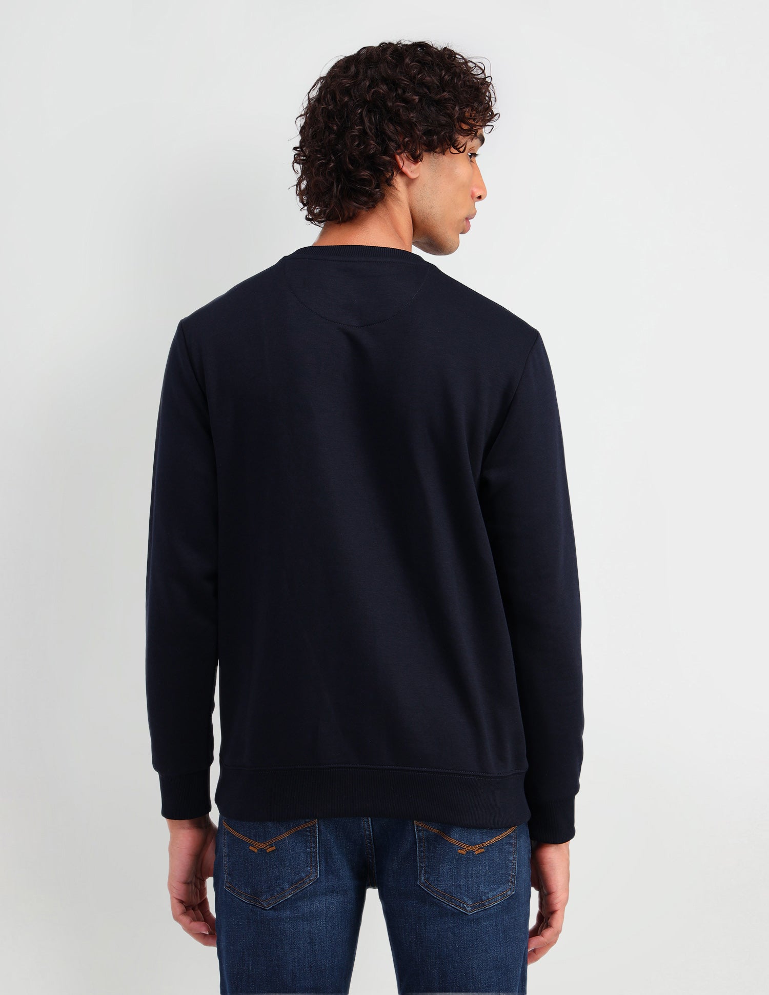 Crew Neck Brand Printed Sweatshirt Navy - U.S. Polo Assn. India | Large