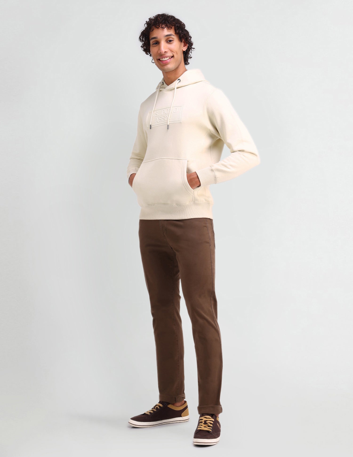 Hooded Brand Printed Sweatshirt Green - U.S. POLO ASSN. | Large