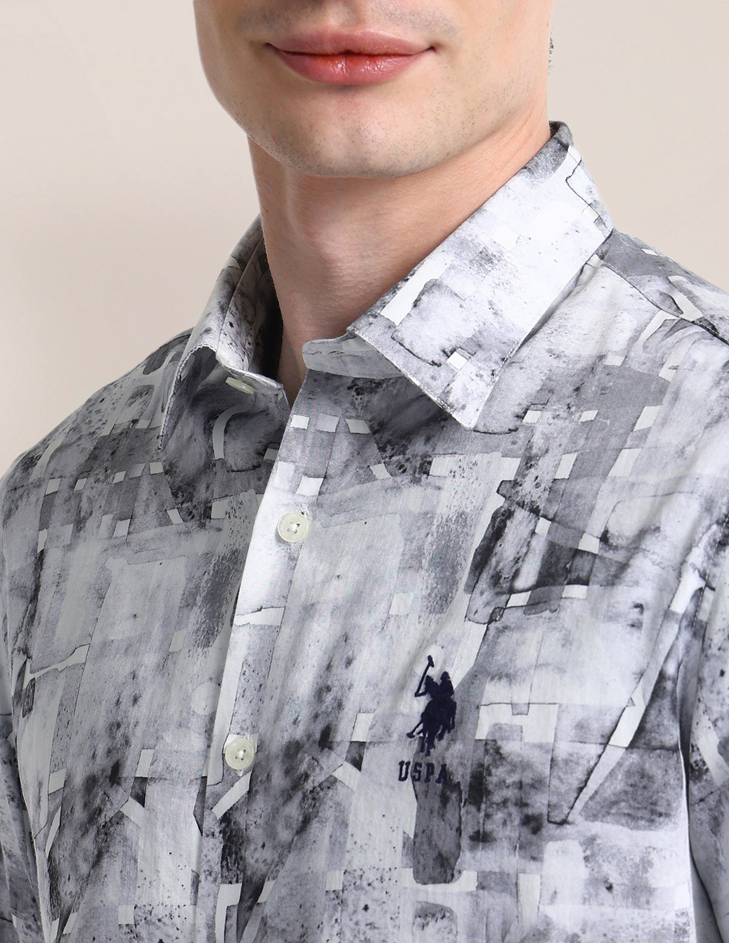 Abstract Regular Fit Shirt Light-Grey - U.S. POLO ASSN. | Large