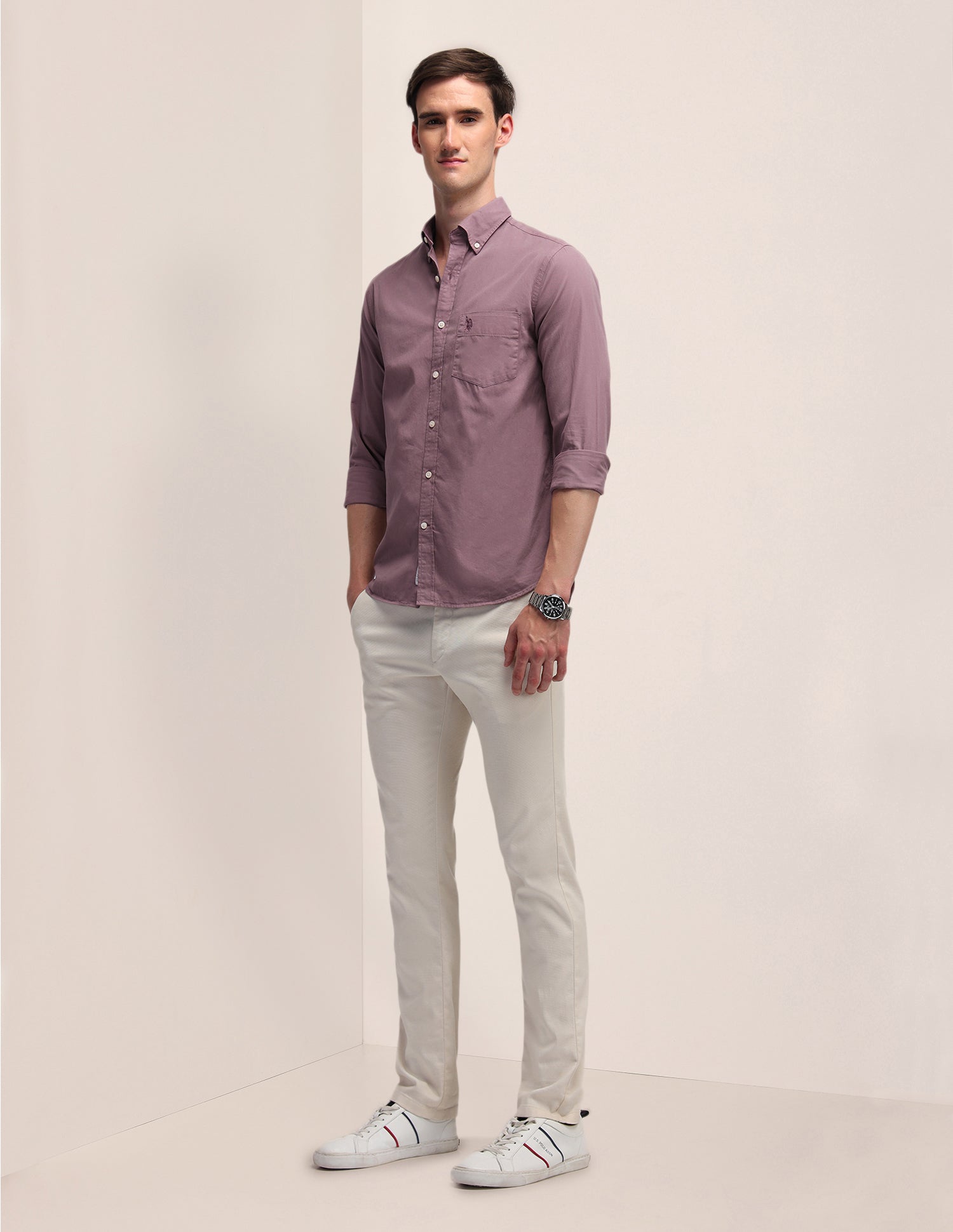 Tailored Fit Cotton Formal Shirt Pink - U.S. Polo Assn. India | Large