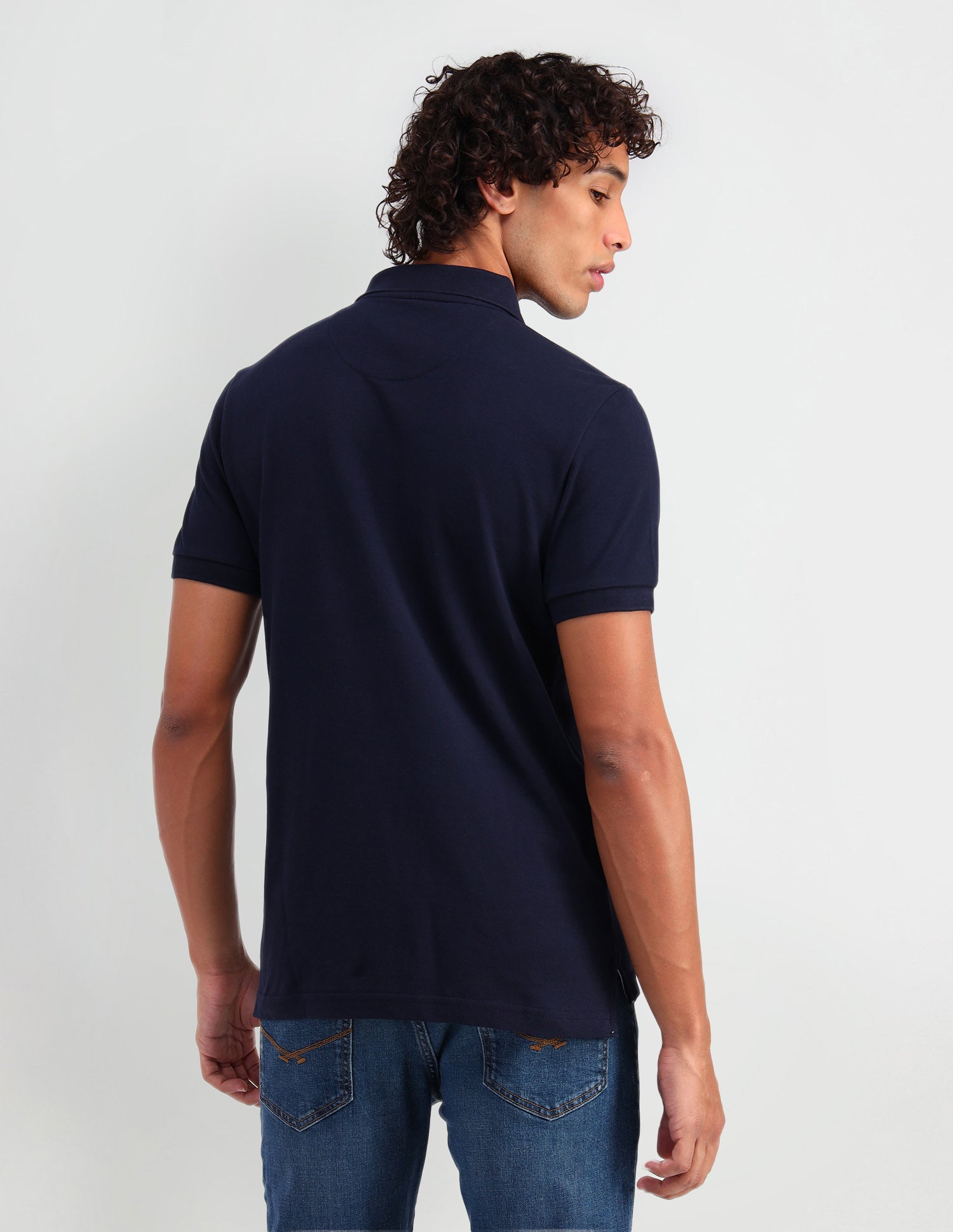 Brand Printed Muscle Fit Polo Shirt Uspa Navy - U.S. Polo Assn. India | Large
