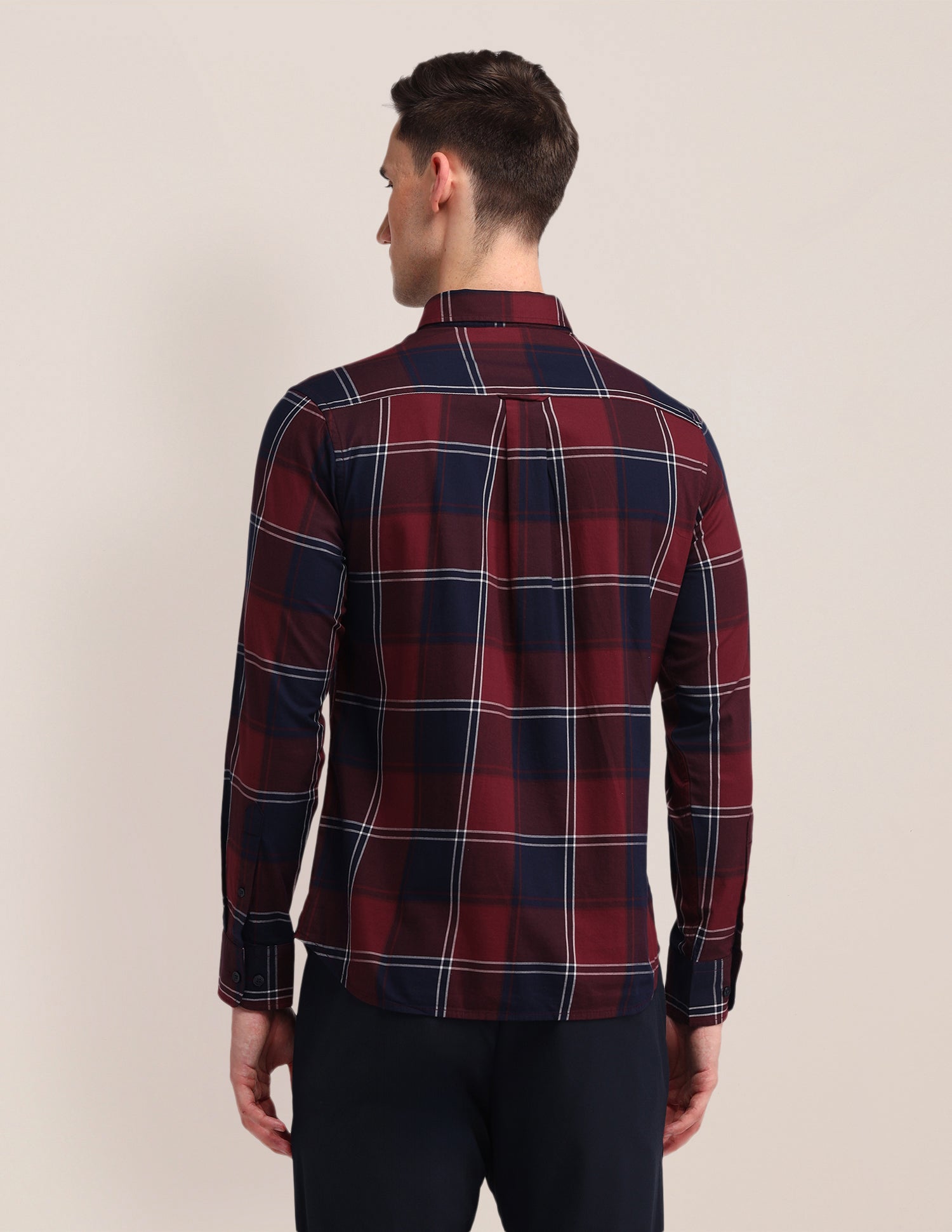 Tailored Fit Tartan Checks Shirt Maroon - U.S. POLO ASSN. | Large