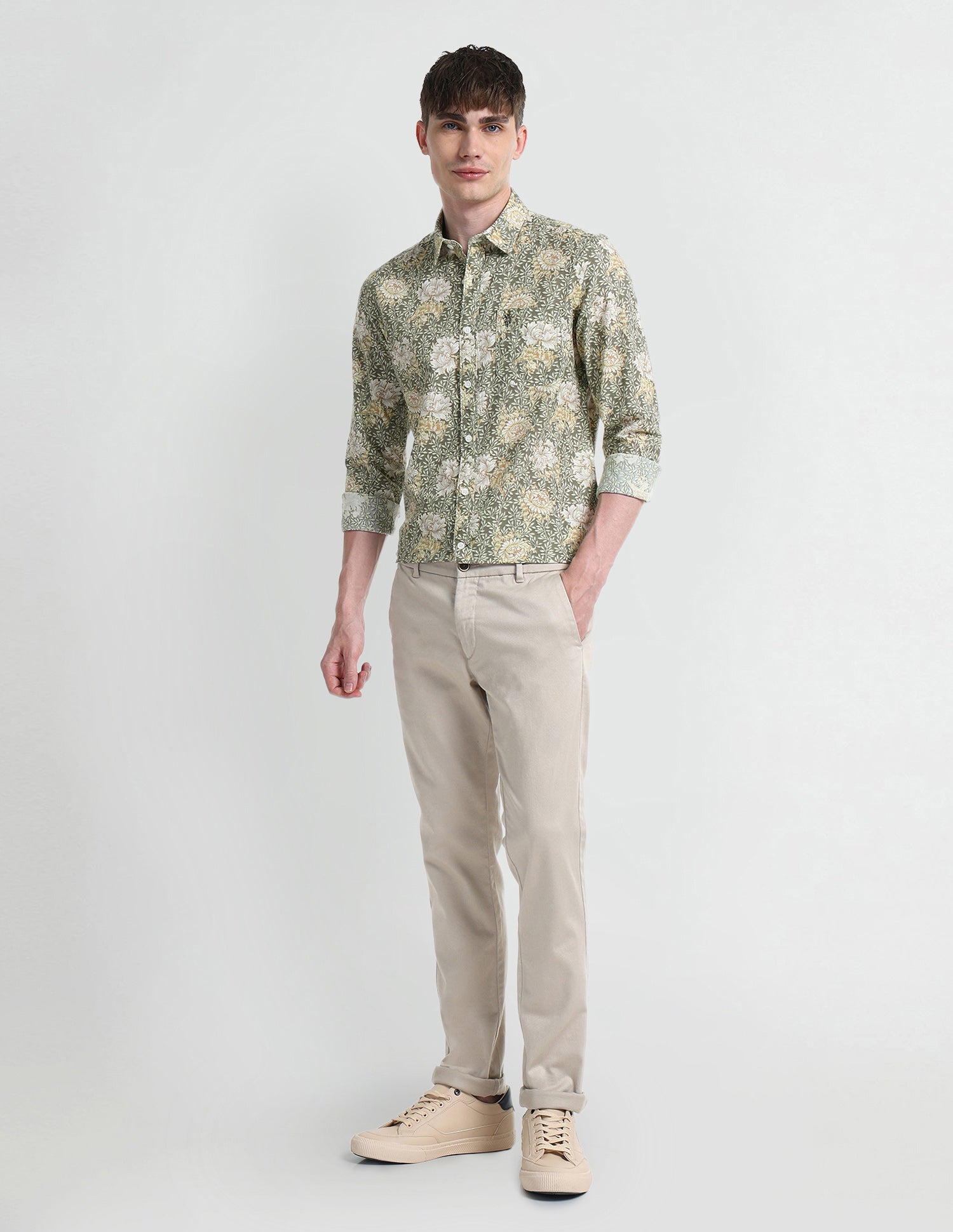 Floral Slim Fit Shirt Green - U.S. Polo Assn. India | Large