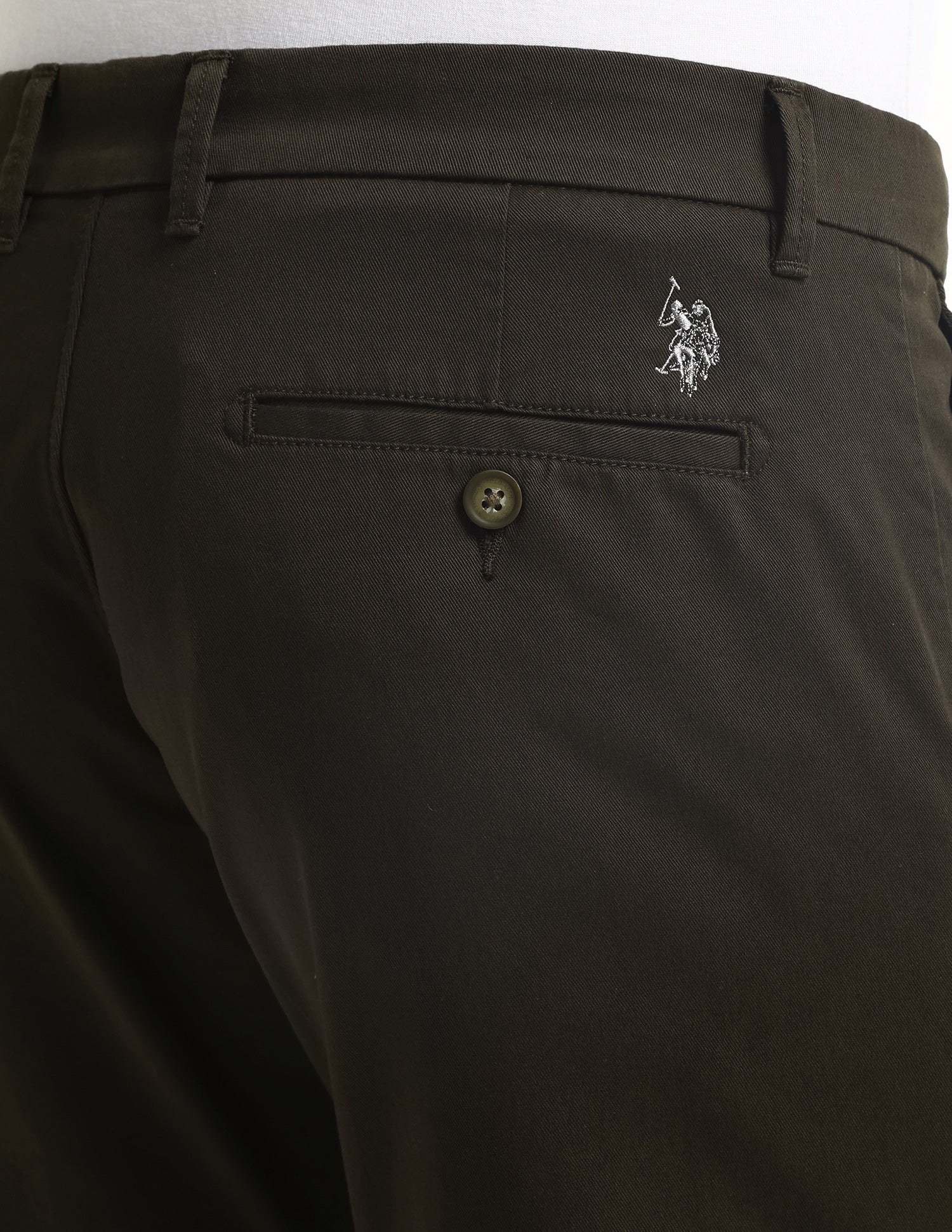 Denver Slim Fit Twill Trousers Dark-Brown - U.S. POLO ASSN. | Large