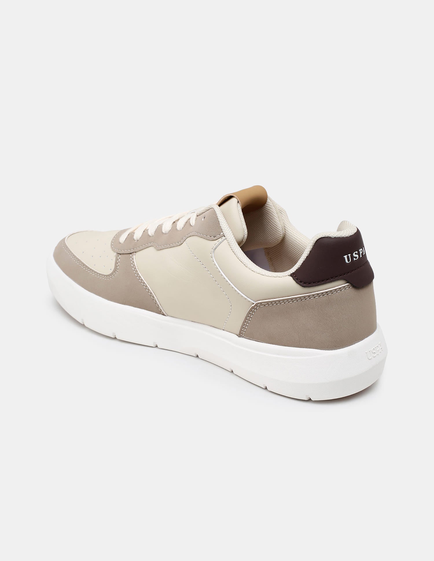 Colour Blocked Lace Ups Alec Sneakers Beige - U.S. Polo Assn. India | Large