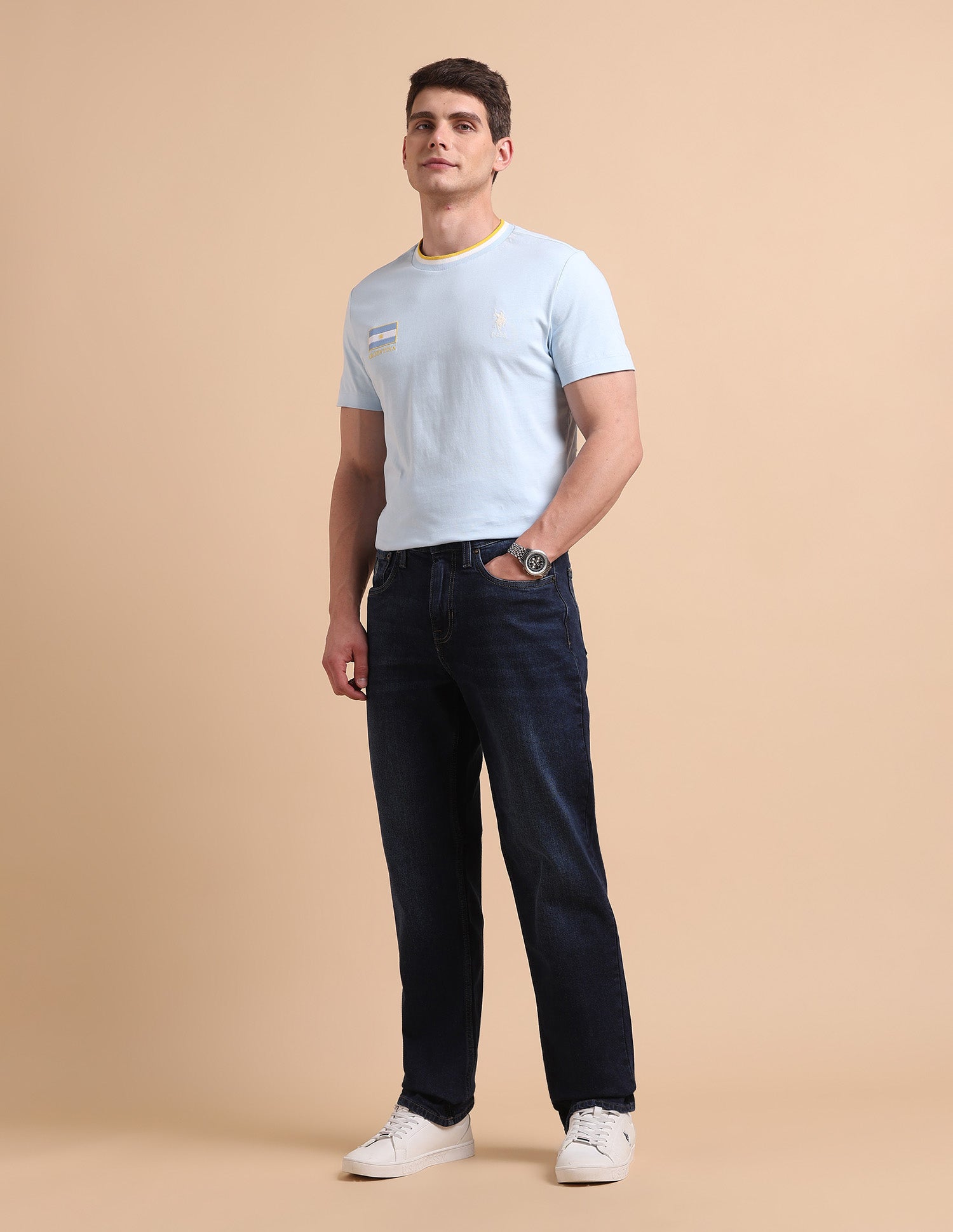 Shawn Relaxed Fit Blue Jeans Dark Blue - U.S. POLO ASSN. | Large