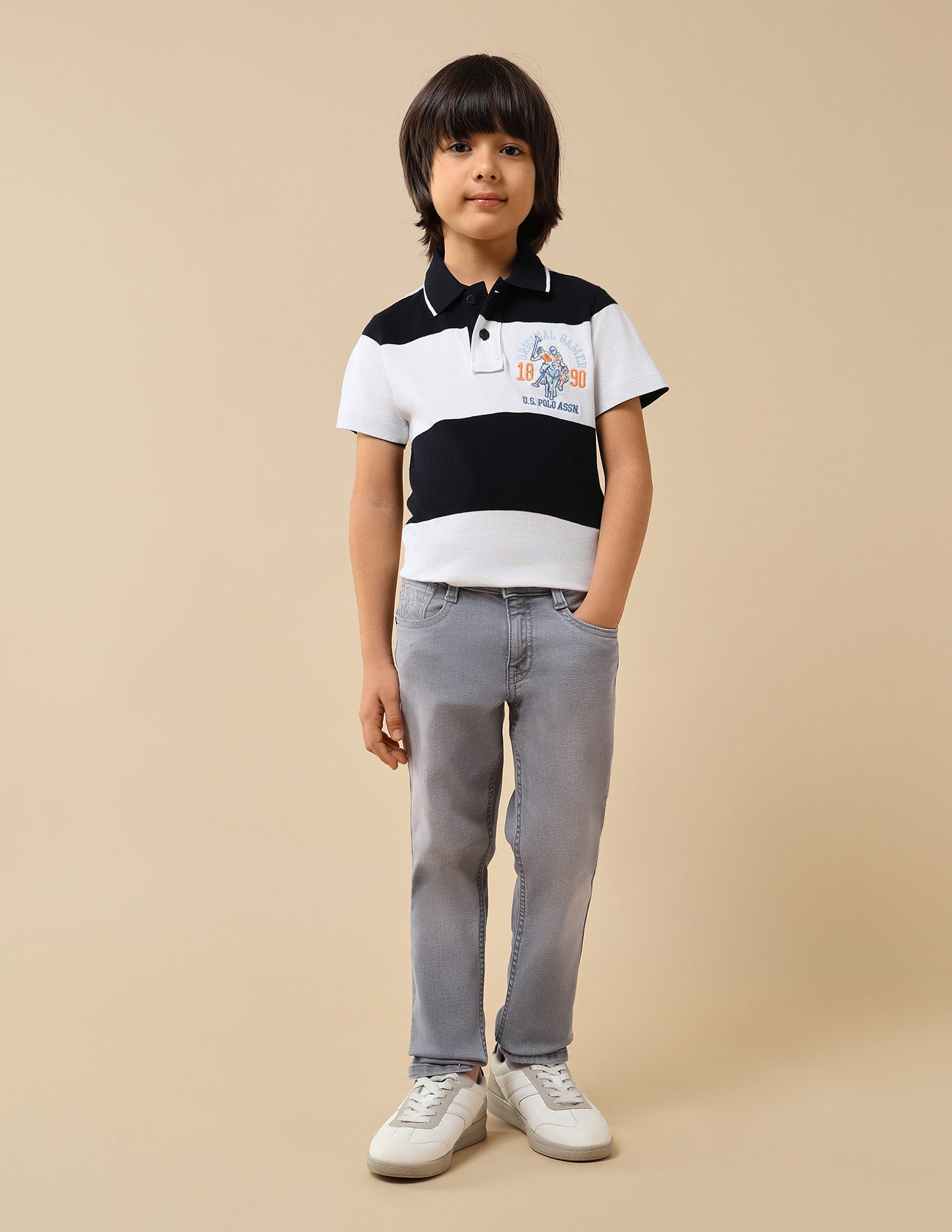 Boys Slim Fit Stone Washed Jeans Light Wash - U.S. POLO ASSN. | Large