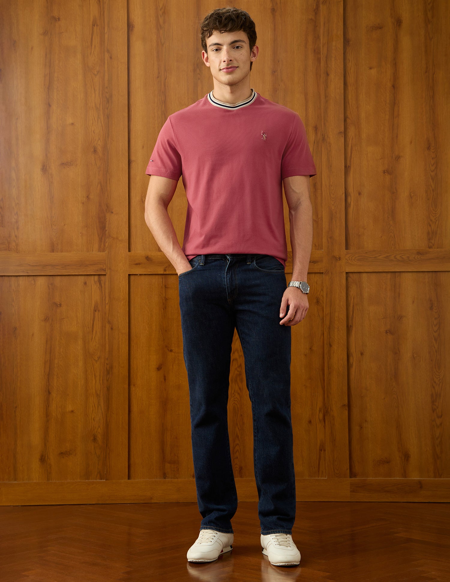 Solid Relaxed Fit T-Shirt Pink - U.S. Polo Assn. India | Large