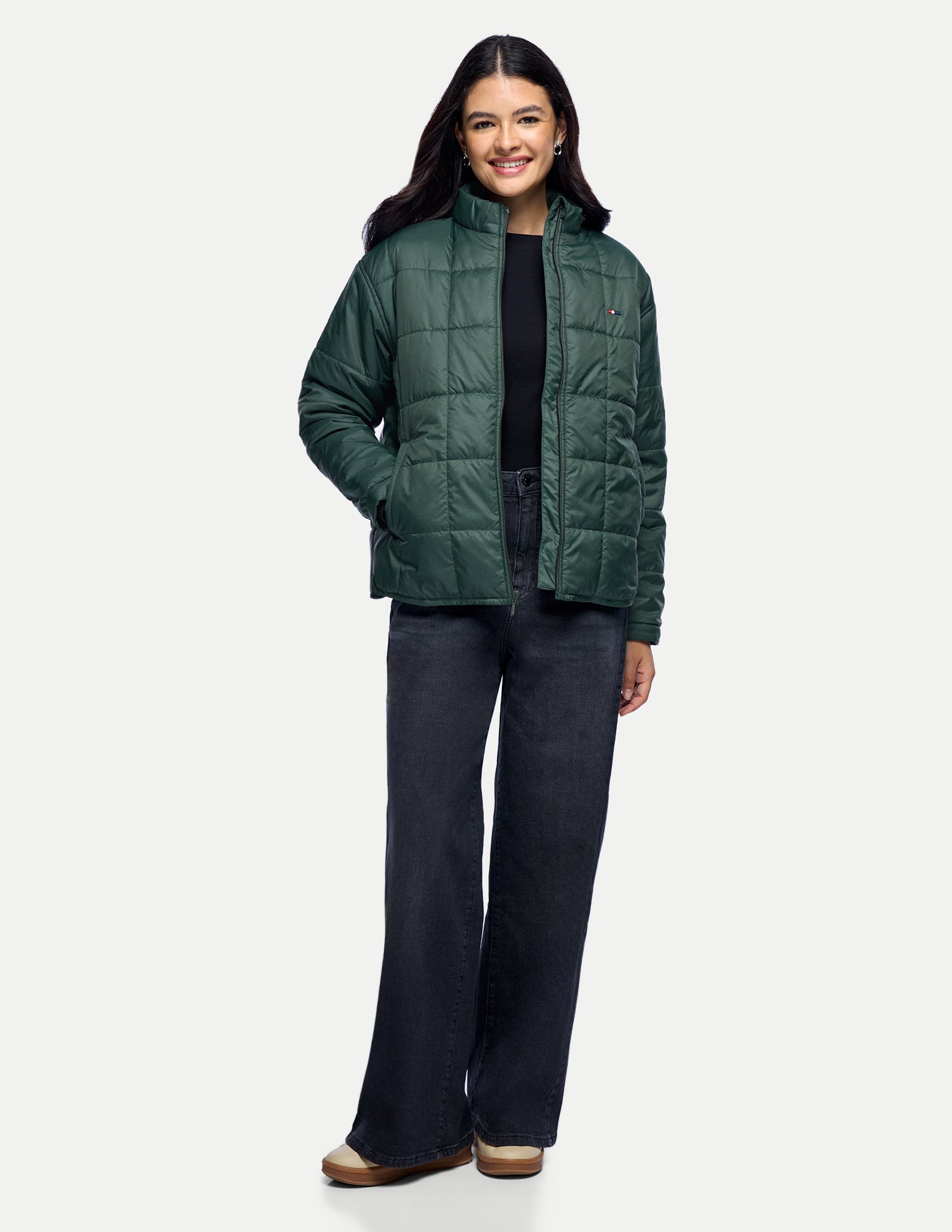 Relaxed Fit High Low Puffer Jacket Olive - U.S. Polo Assn. India | Large