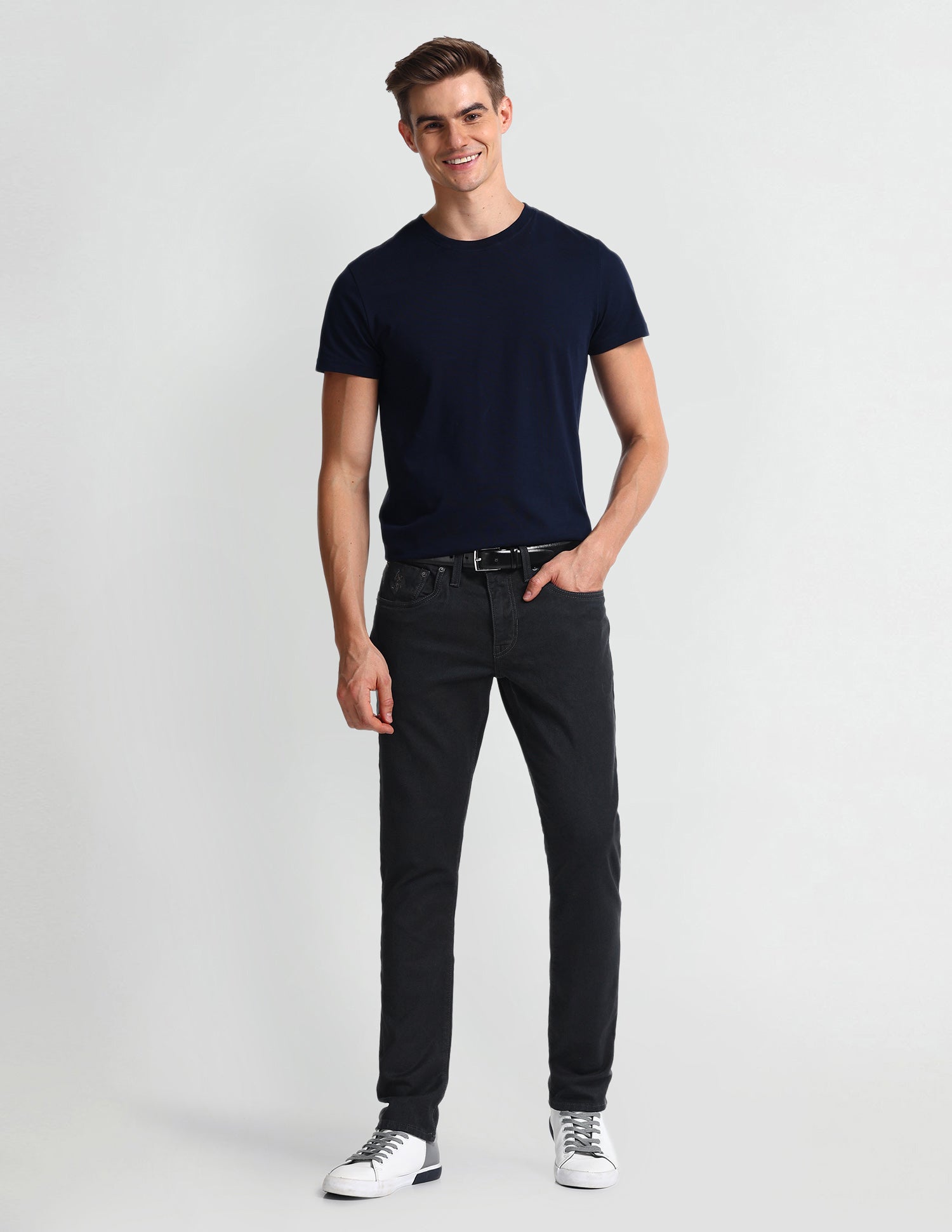 Brandon Slim Tapered Fit Grey Jeans Grey - U.S. Polo Assn. India | Large