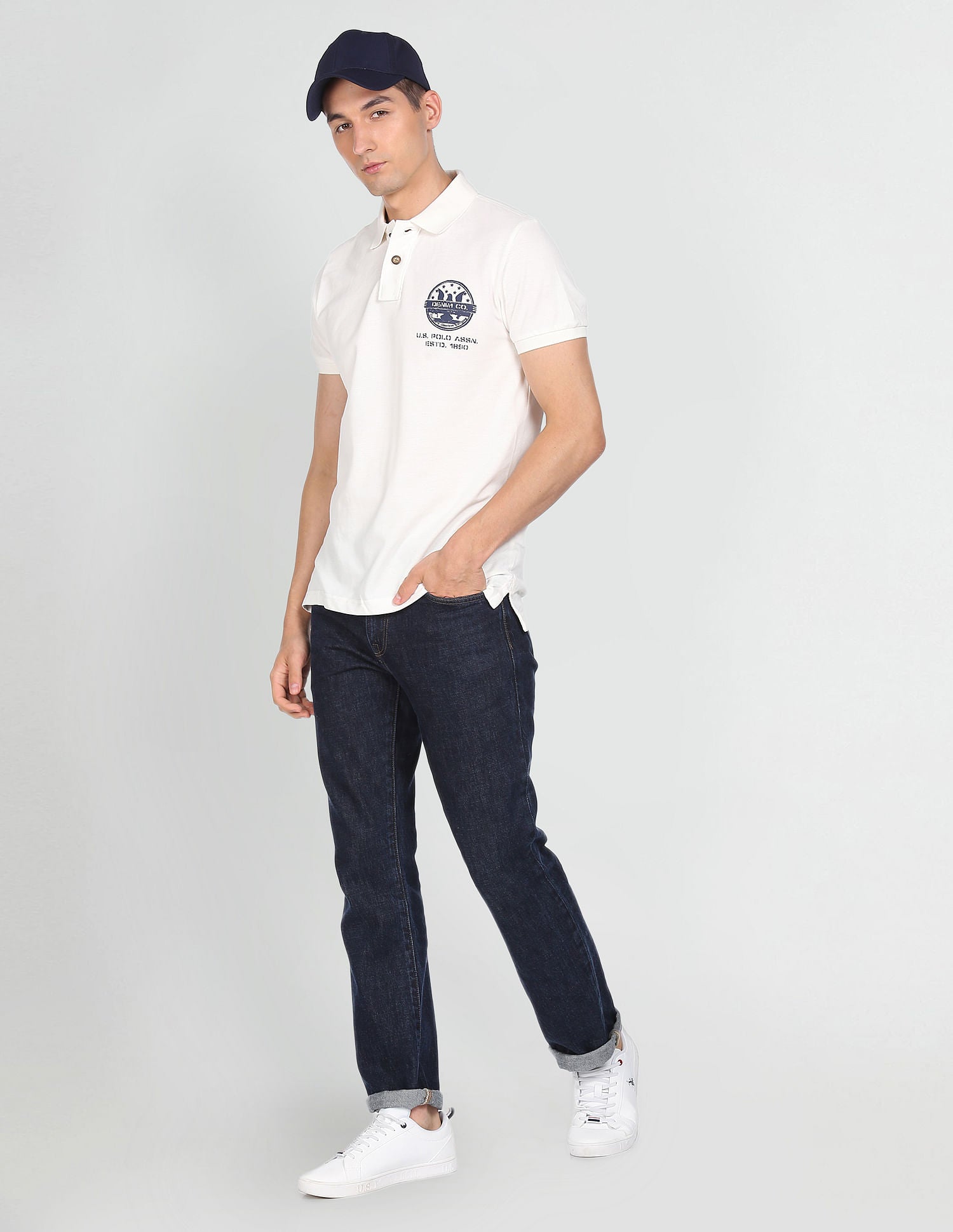 Short Sleeve Solid Polo Shirt Off White - U.S. POLO ASSN. | Large