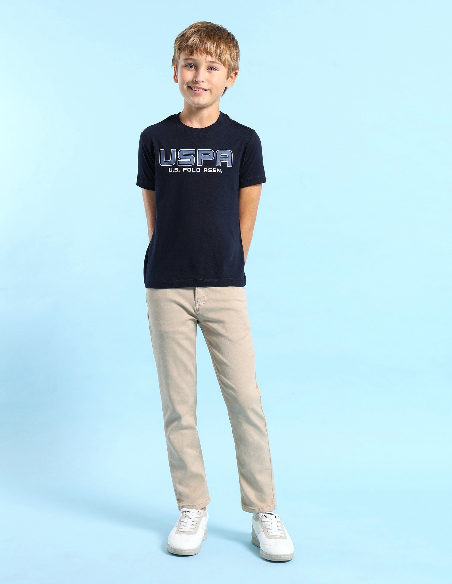 Boys Brand Printed Regular Fit T-Shirt Navy - U.S. POLO ASSN. | Large