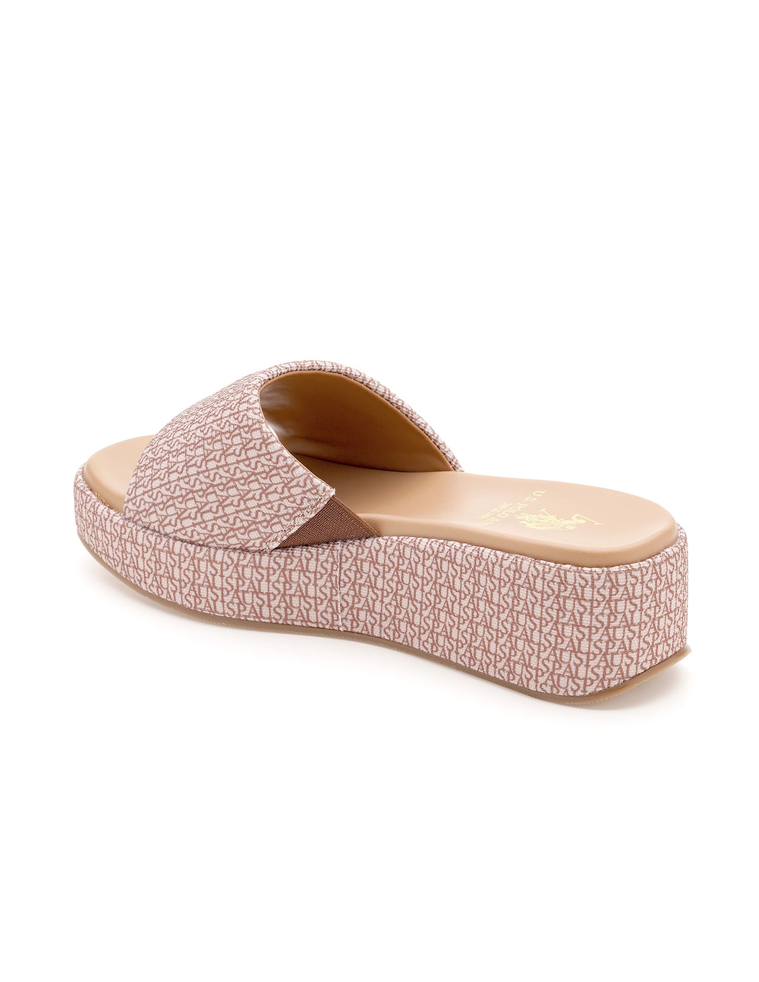 Open Toe Brand Print Savina Sandals Brown - U.S. POLO ASSN. | Large