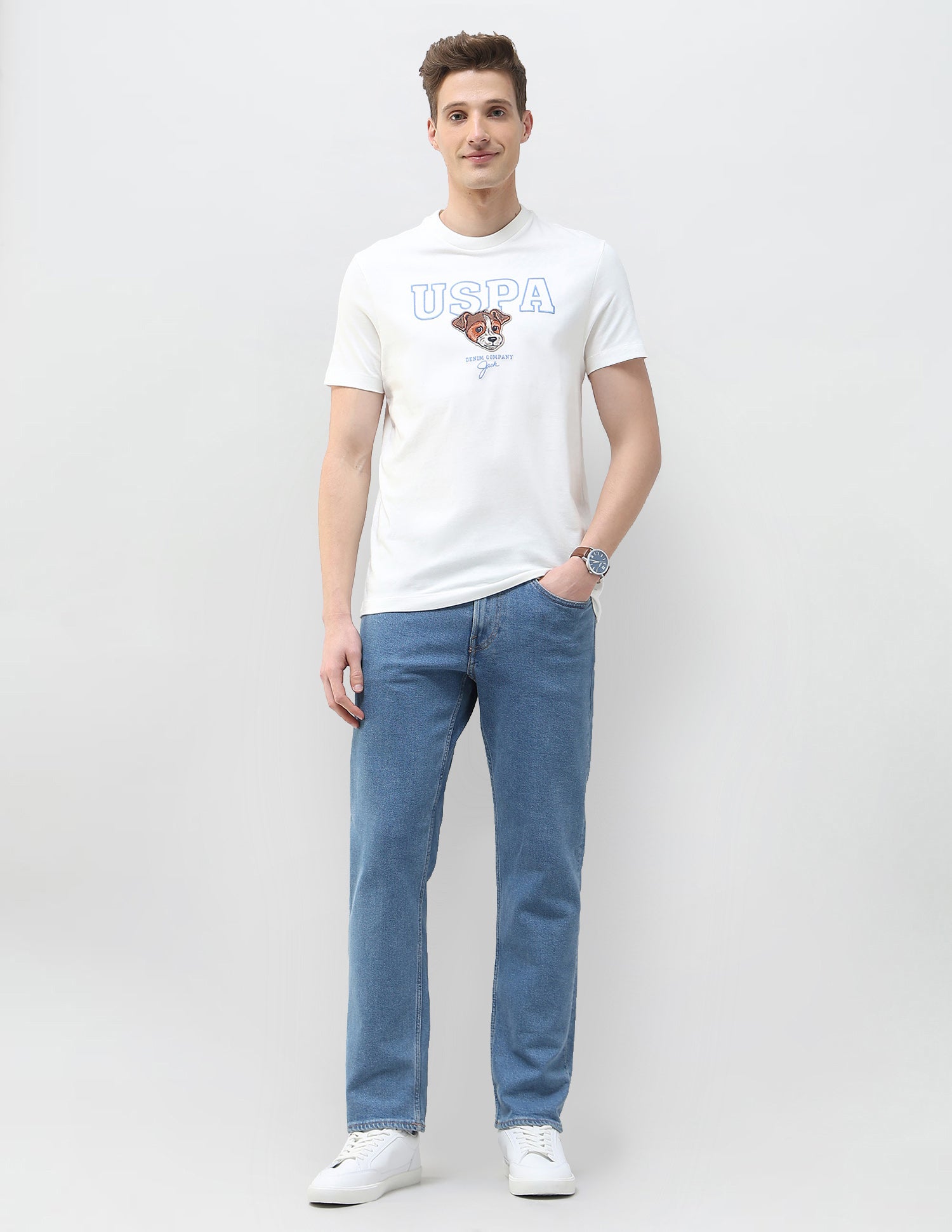 Graphic Brand Embroidered Motel On The Coast T-Shirt Ivory - U.S. Polo Assn. India | Large