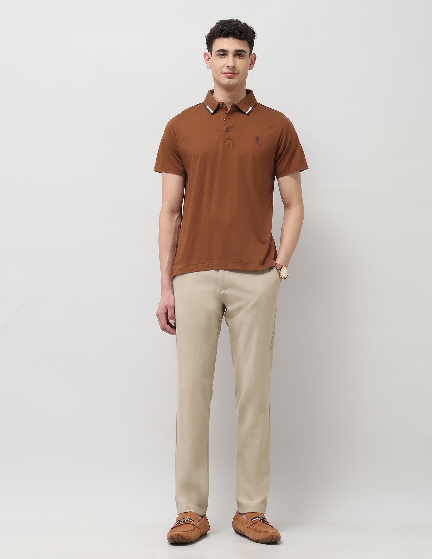 Pure Cotton Regular Fit Polo Shirt Rust - U.S. POLO ASSN. | Large