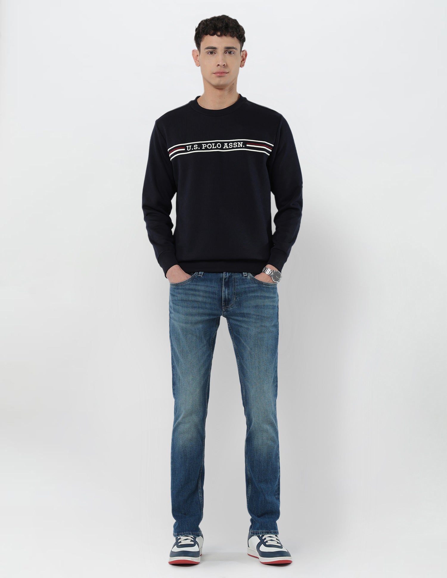 Brand Embroidered Regular Fit Sweatshirt Navy - U.S. POLO ASSN. | Large