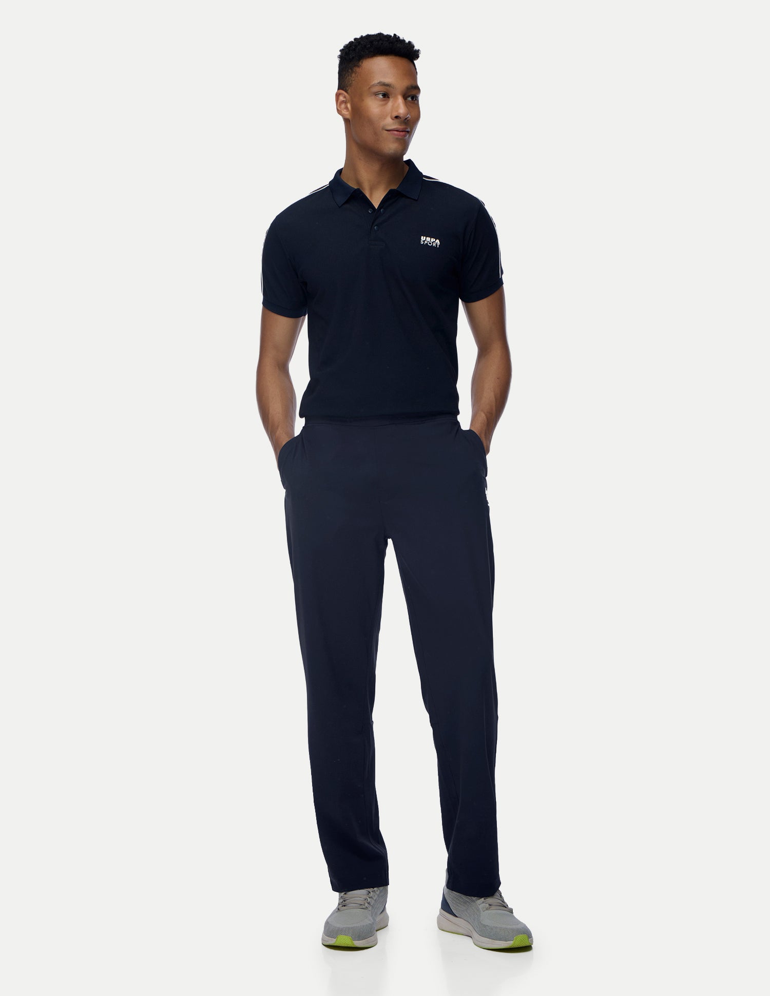 Mid Rise Regular Fit Active Track Pants Navy - U.S. Polo Assn. India | Large