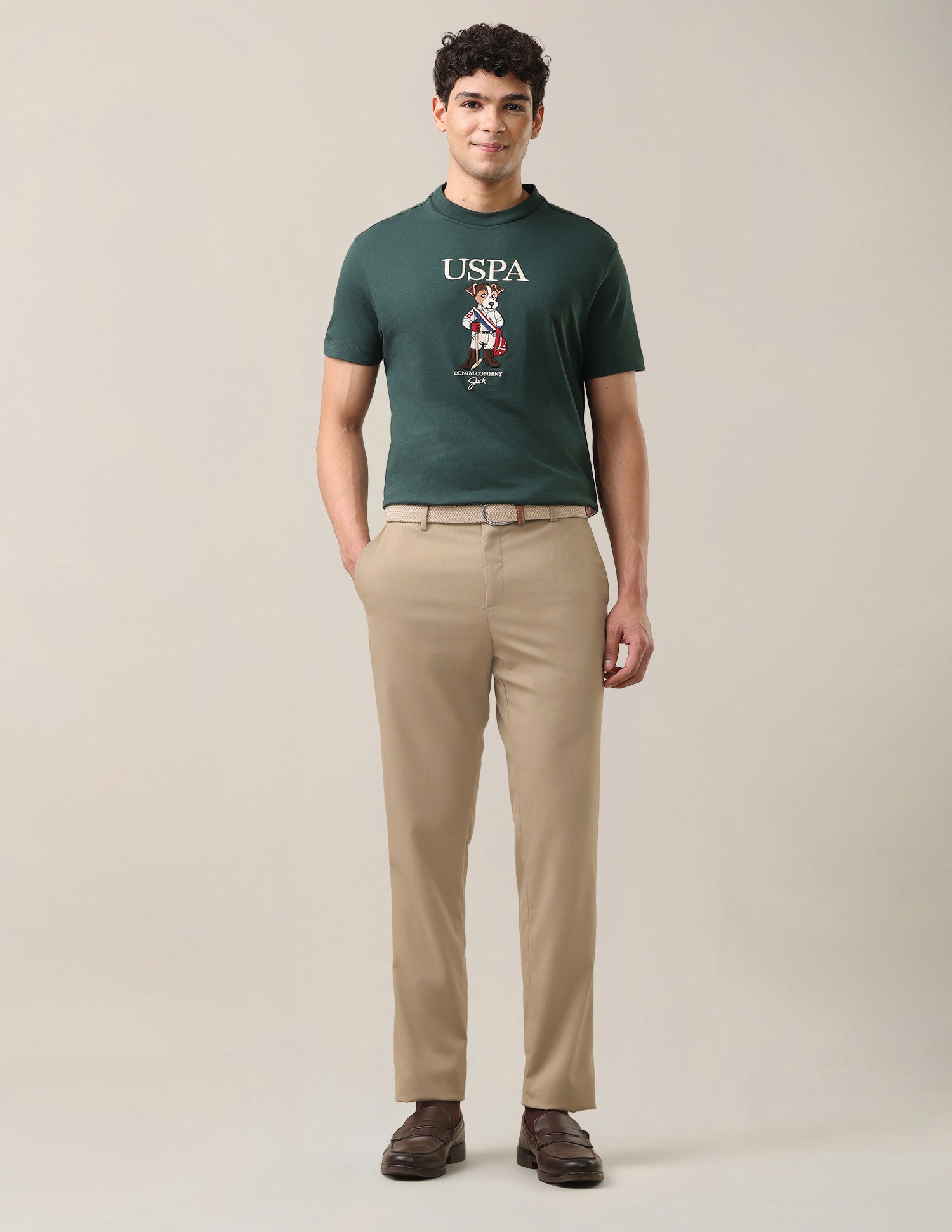 Graphic Brand Printed Slim Fit T-Shirt Dark Green - U.S. Polo Assn. India | Large