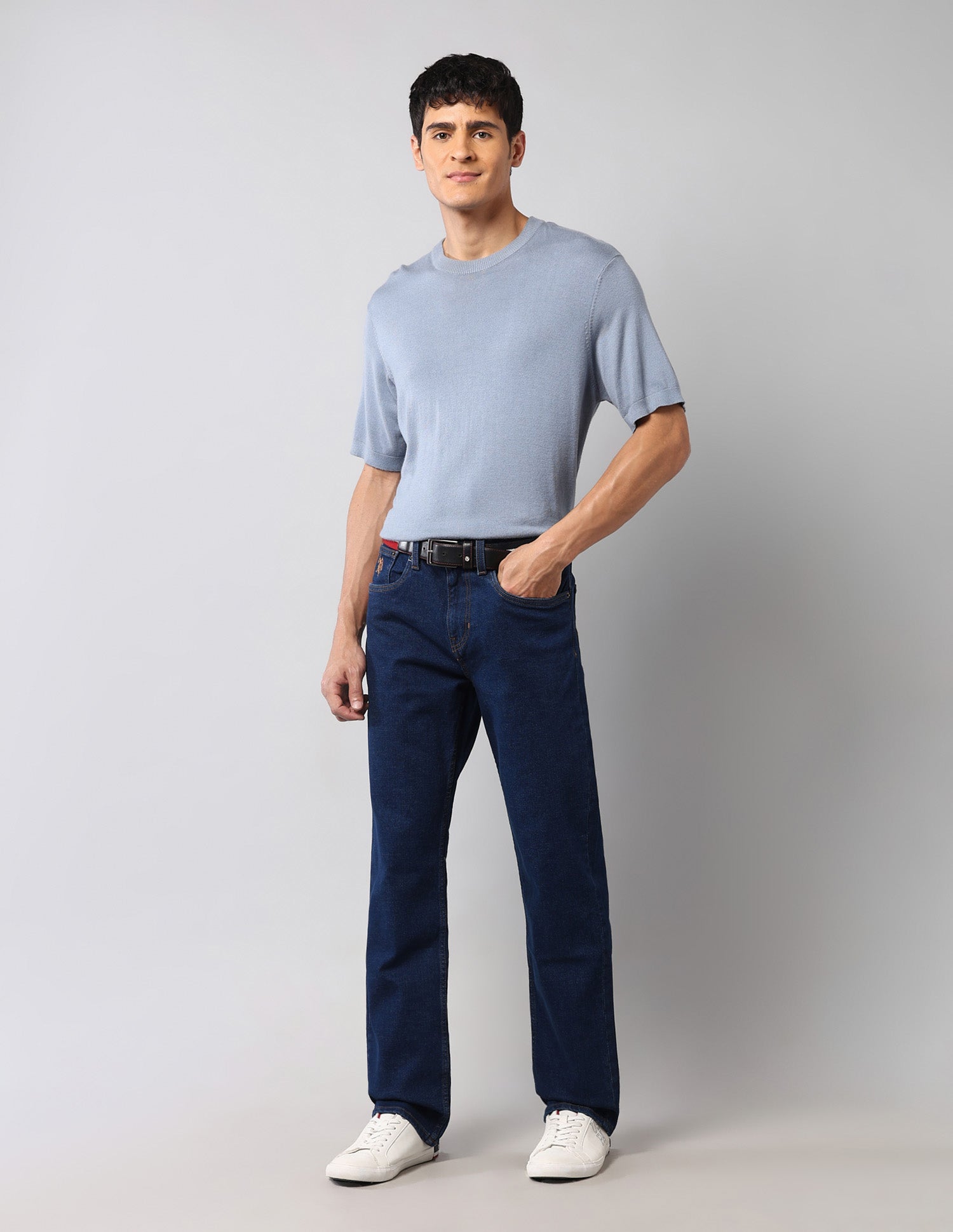 Harold Slim Straight Fit Blue Vintage Jeans Dark Wash - U.S. Polo Assn. India | Large