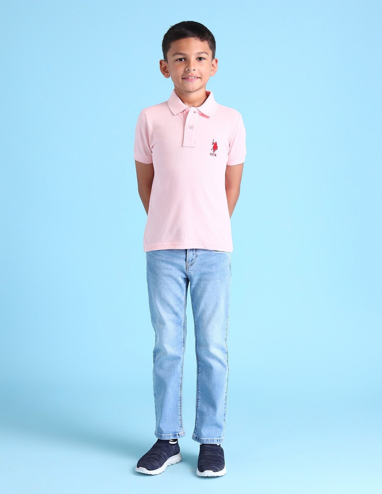 Boys Solid Polo Shirt Light Pink - U.S. POLO ASSN. | Large