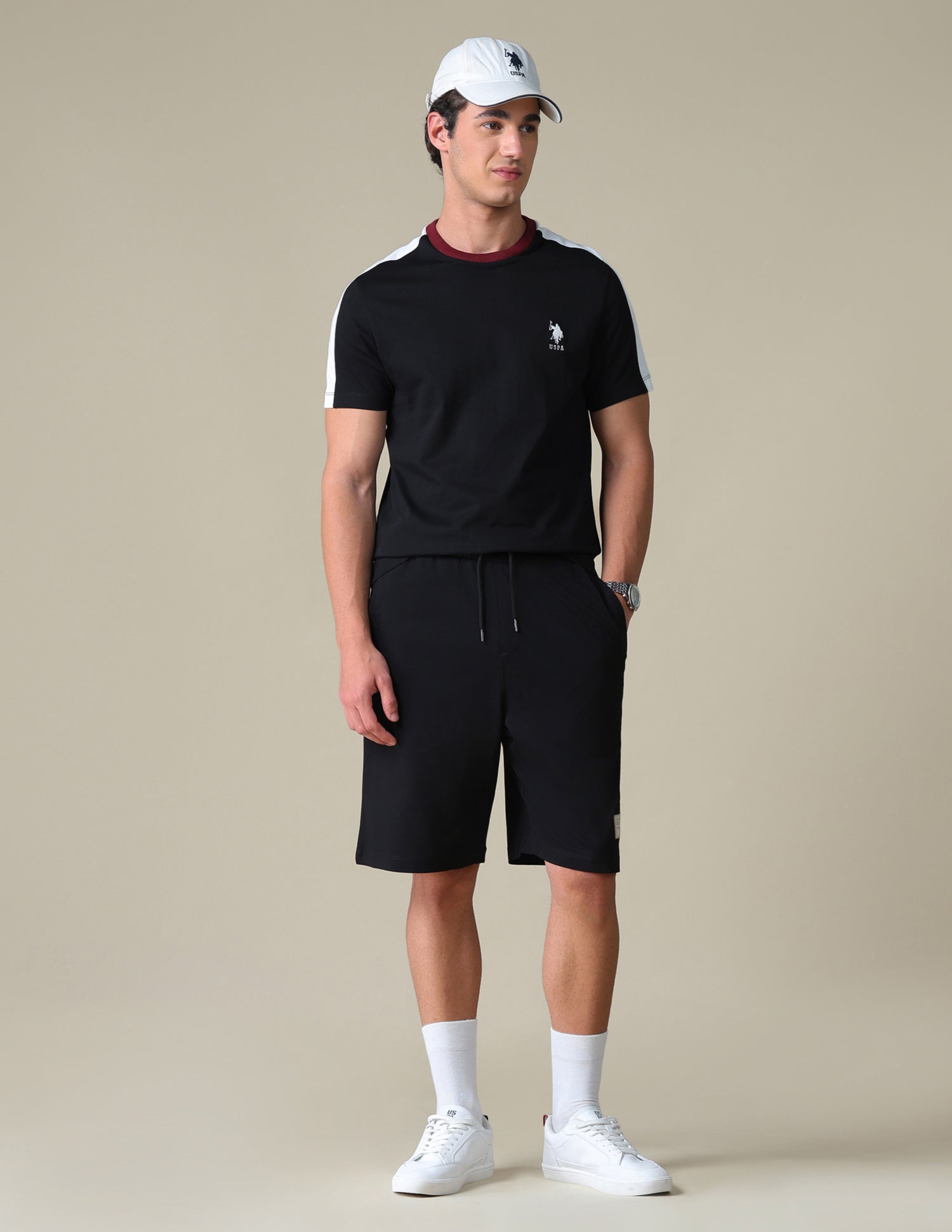 Regular Fit Knitted Shorts Black - U.S. Polo Assn. India | Large