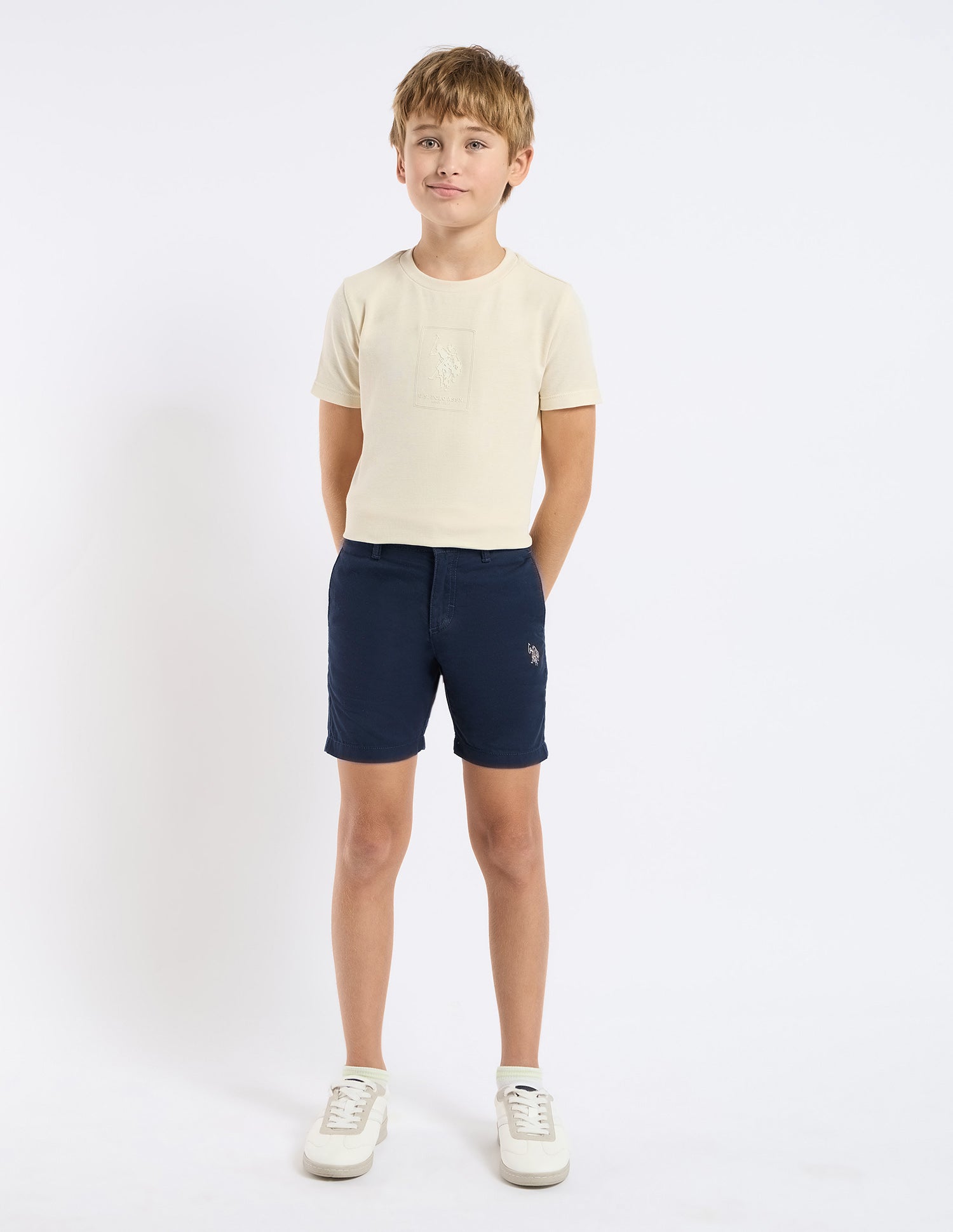 Boys Solid Regular Fit Shorts Navy - U.S. POLO ASSN. | Large