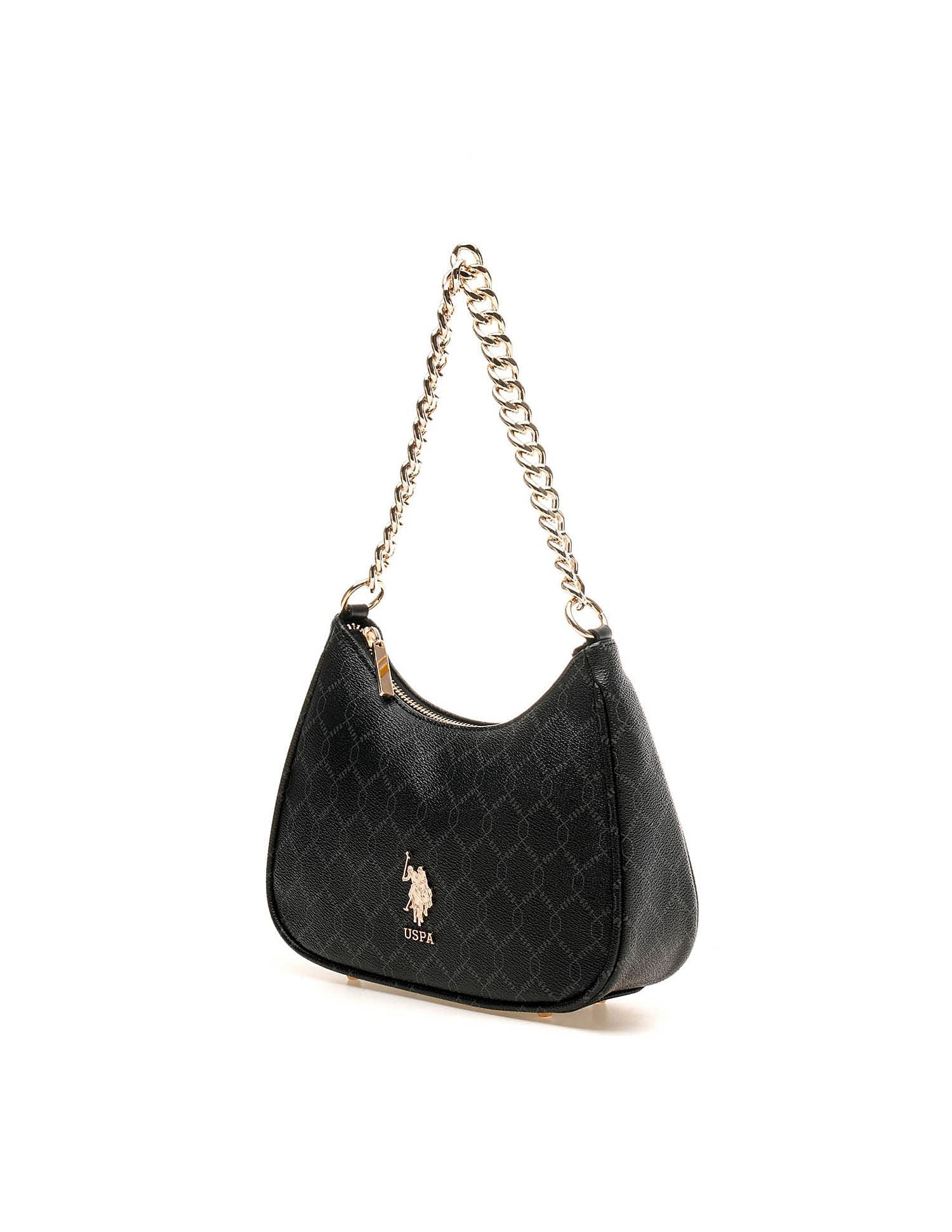 Kali Monogram Shoulder Bag Black - U.S. POLO ASSN. | Large