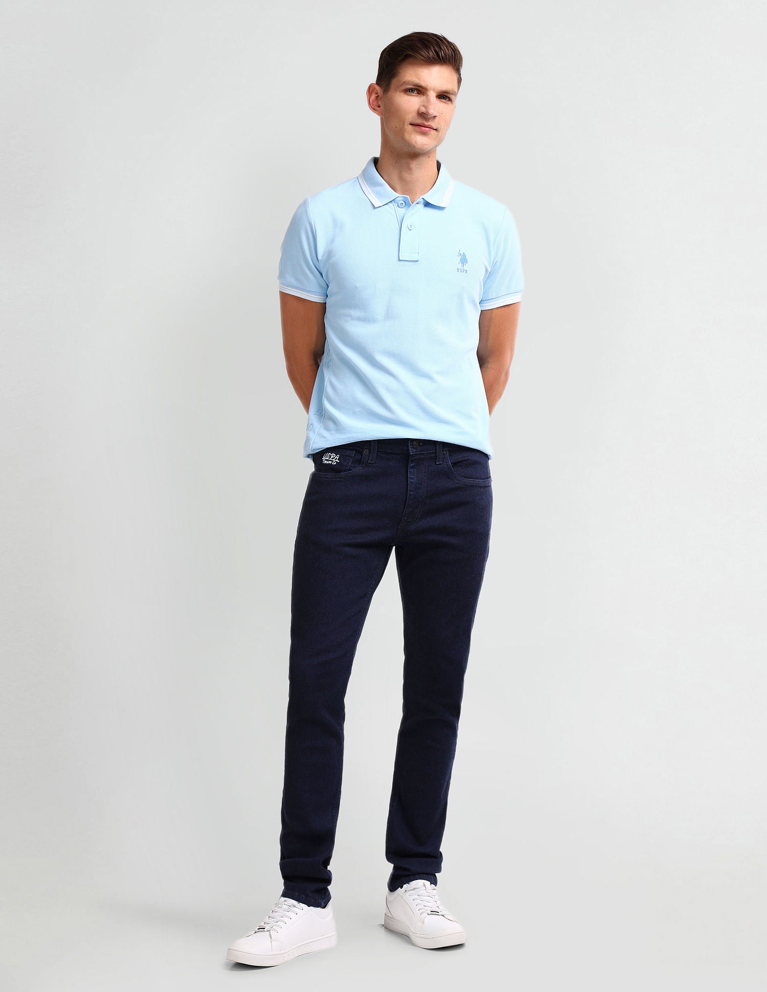 Brandon Slim Tapered Blue Jeans Blue - U.S. Polo Assn. India | Large