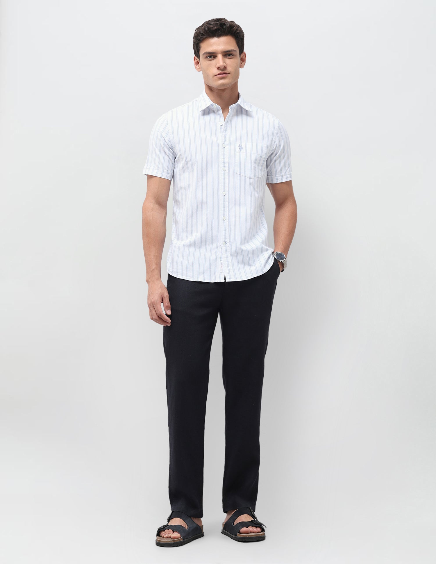 Vertical Striped Oxford Shirt Blue - U.S. Polo Assn. India | Large