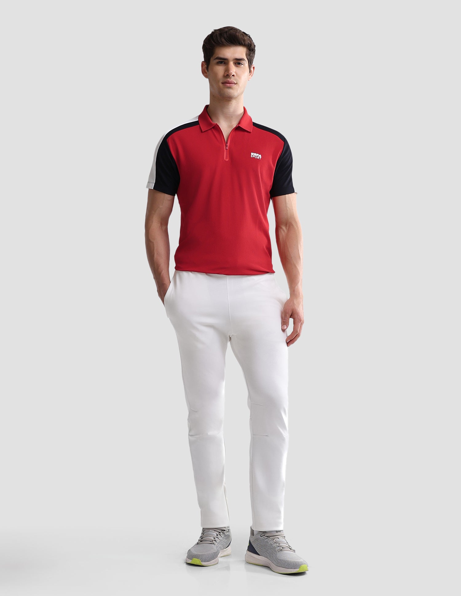 Solid Slim Fit Active Polo Shirt Red - U.S. Polo Assn. India | Large