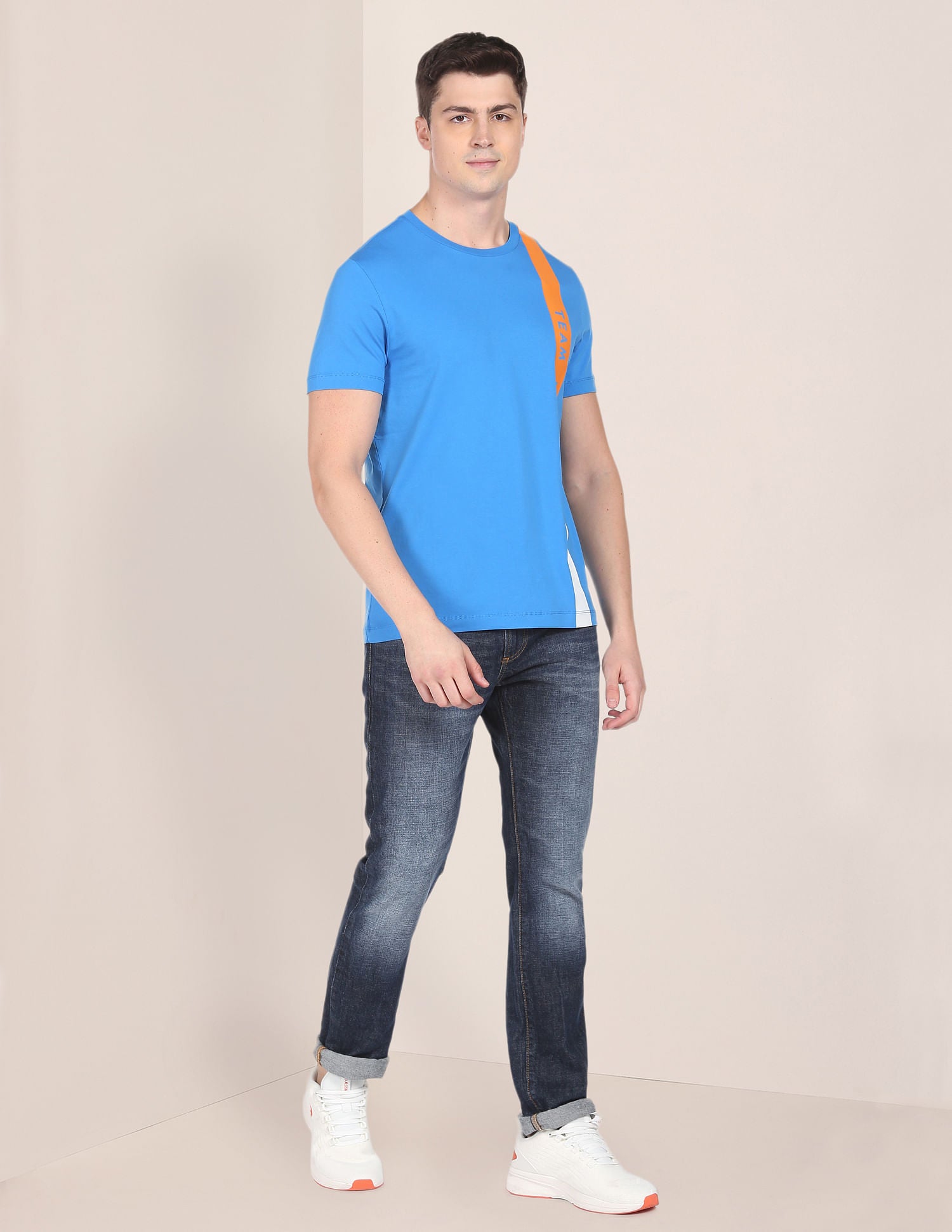 Brand Stripe Training T-Shirt Blue - U.S. Polo Assn. India | Large