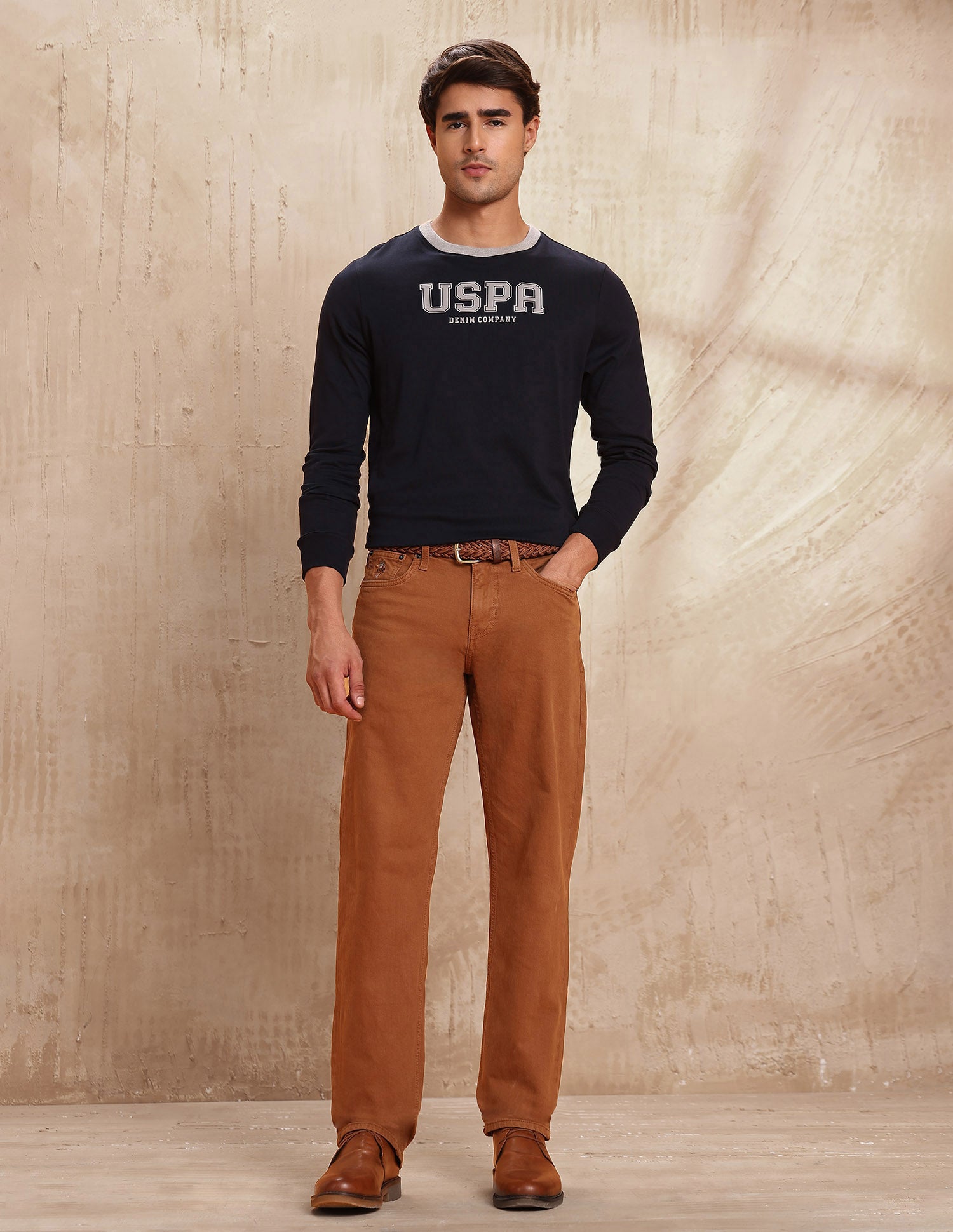 Brand Embossed Pure Cotton T-Shirt Navy - U.S. POLO ASSN. | Large