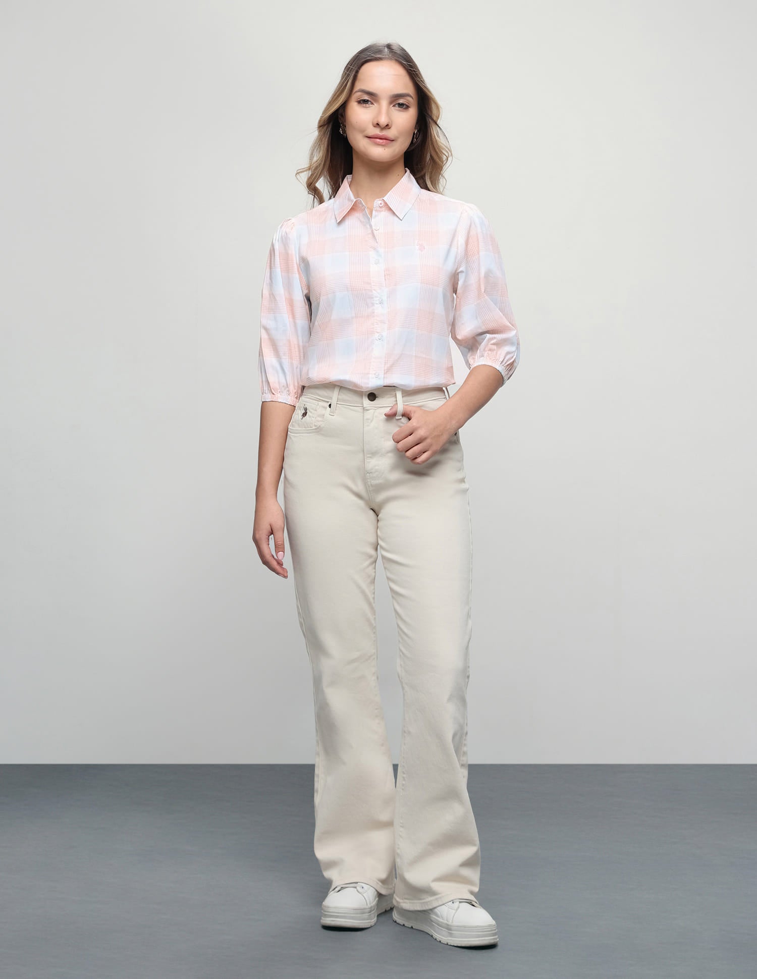 Plaid Checked Boyfriend Fit Shirt Orange - U.S. Polo Assn. India | Large
