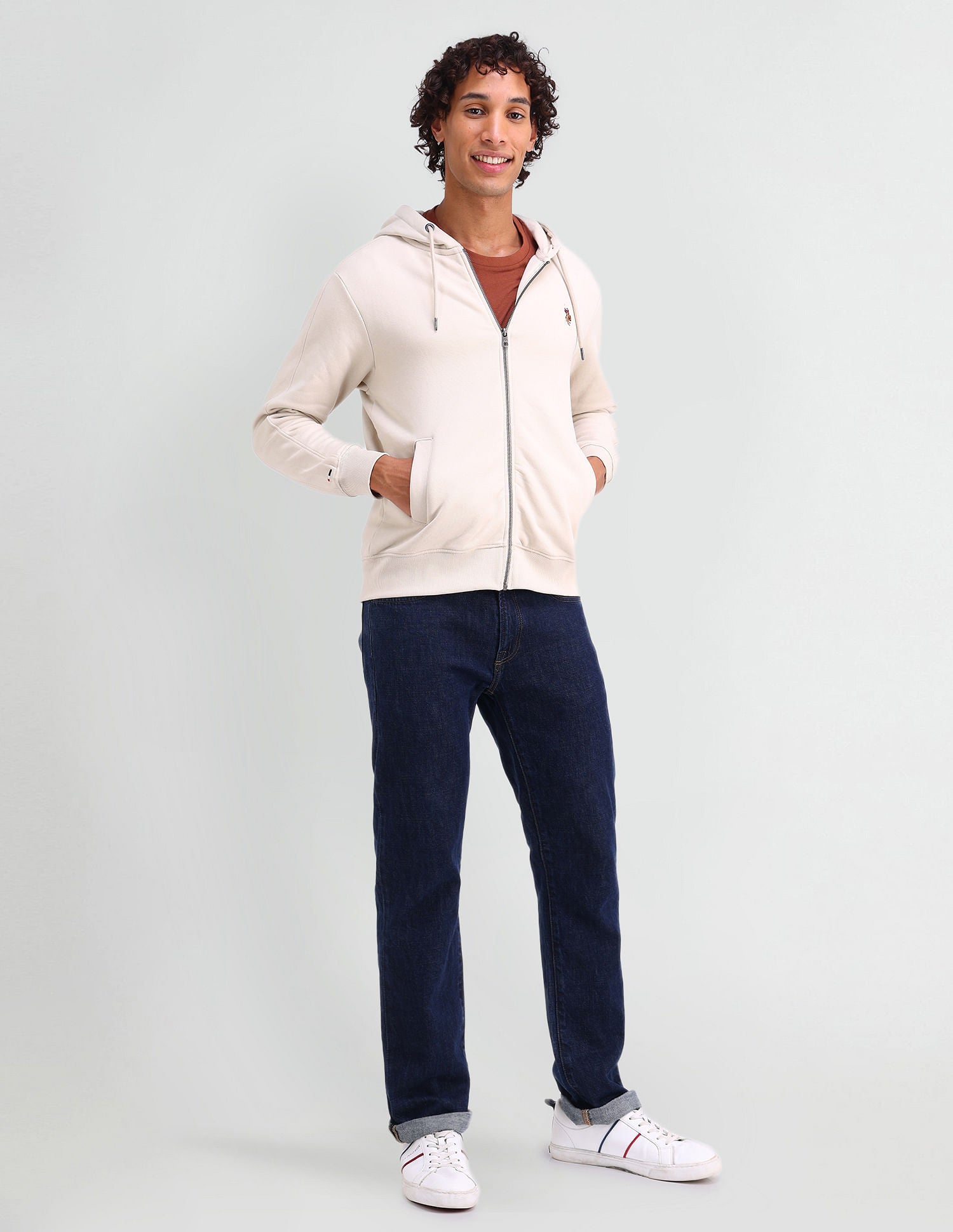 Regular Fit Solid Sweatshirt Fog - U.S. POLO ASSN. | Large