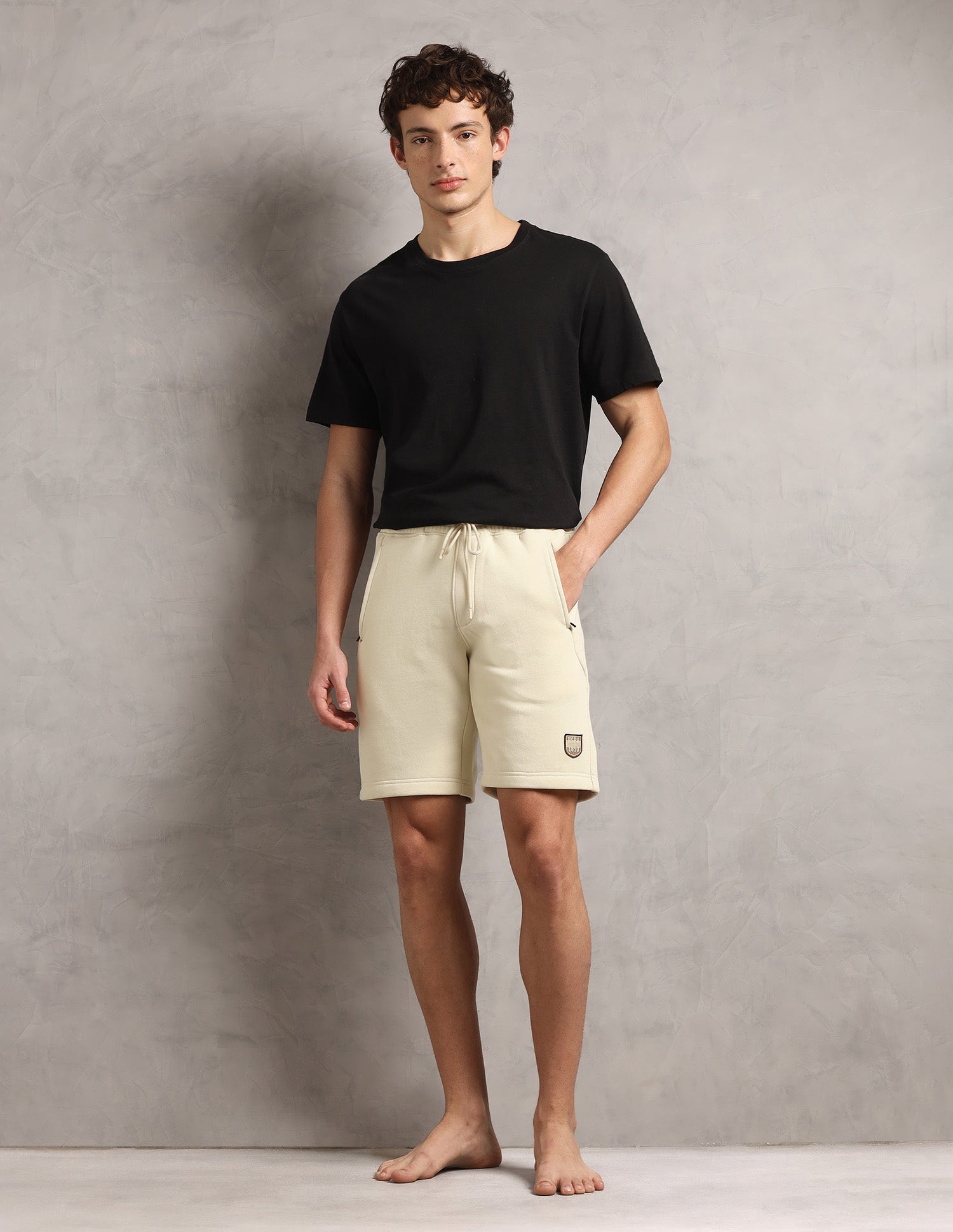 Cotton Fleece OES09 Lounge Shorts - Pack Of 1 Light Grey - U.S. Polo Assn. India | Large