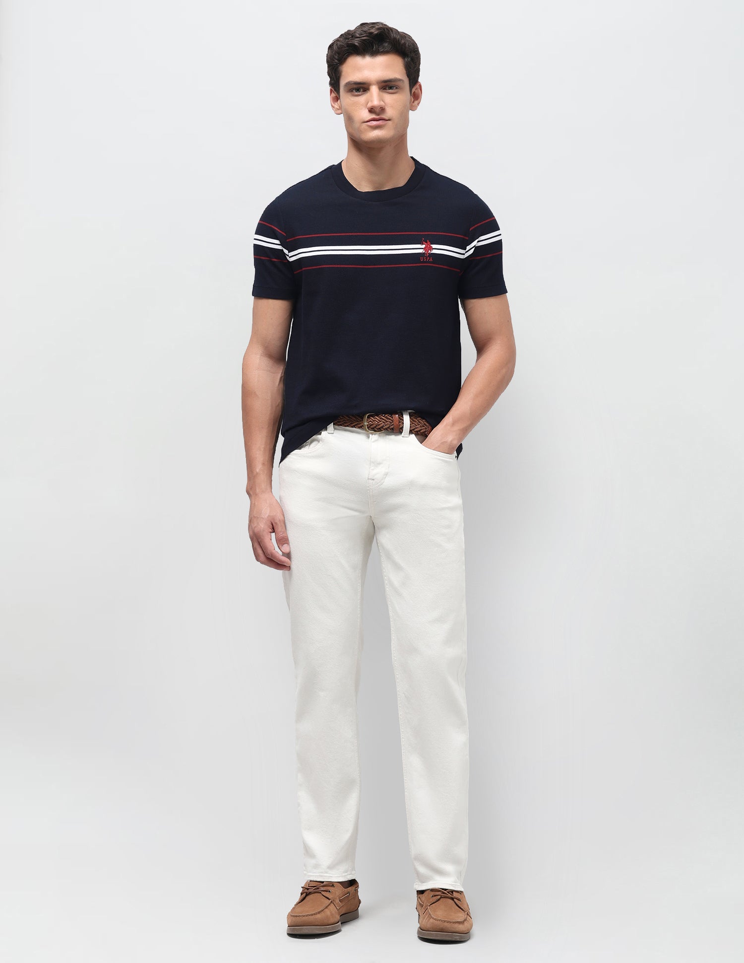 Solid Slim Fit T-Shirt Navy - U.S. Polo Assn. India | Large