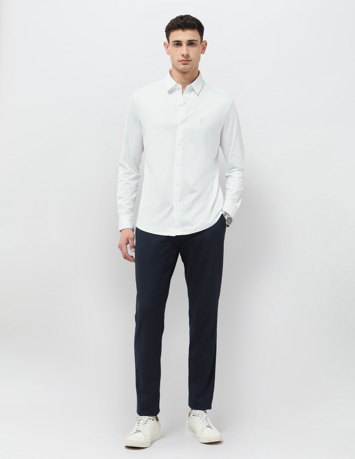 Solid Tailored Fit Shirt White - U.S. POLO ASSN. | Large