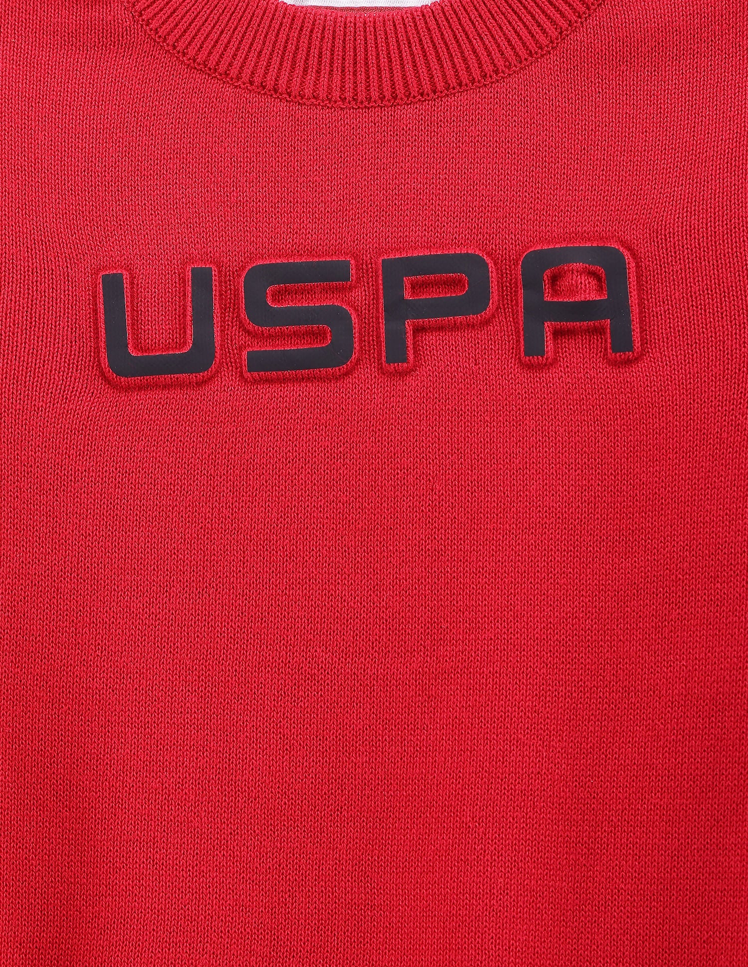 Boys Embossed Logo Cotton Sweater Red - U.S. POLO ASSN. | Large