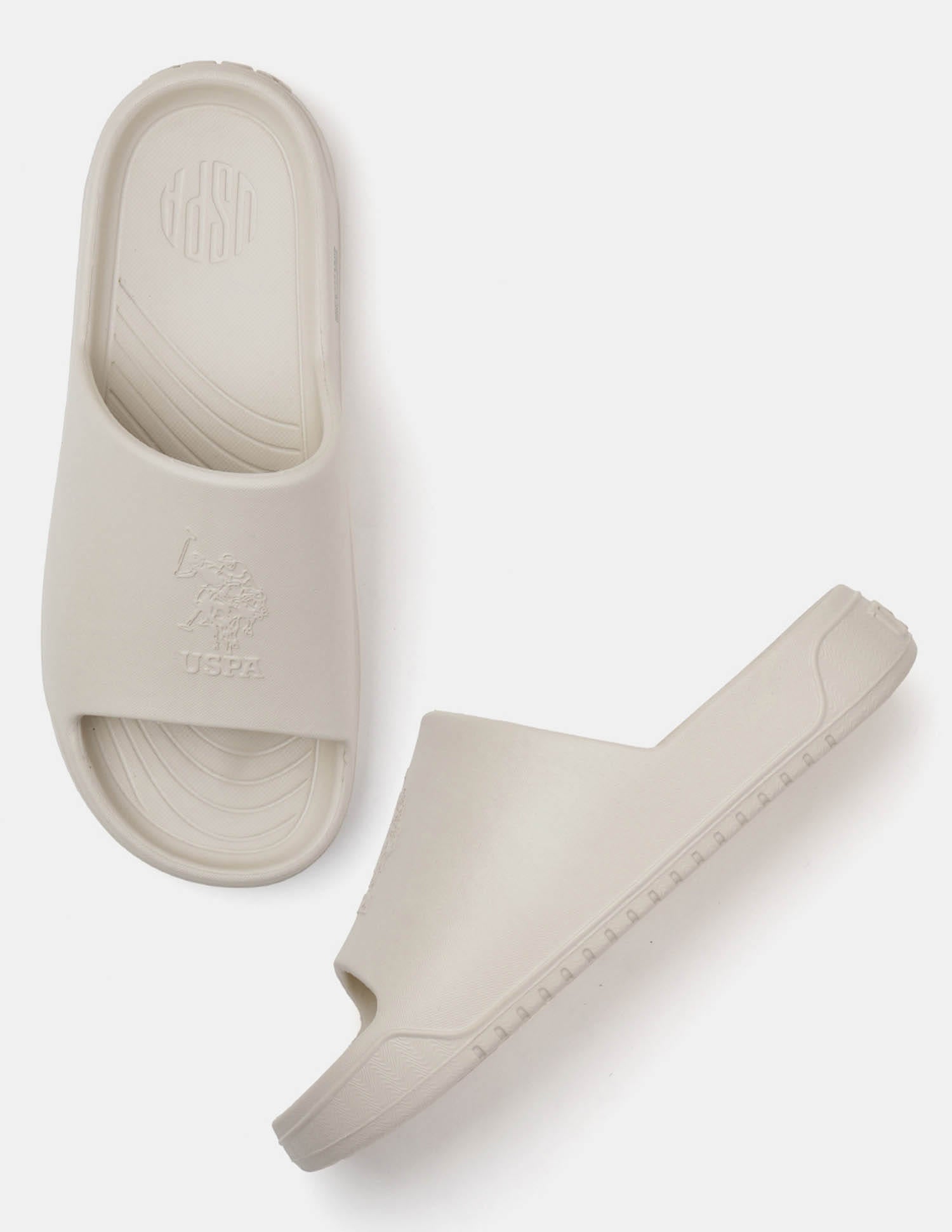 Men Palmer Open Toe Slippers Cream - U.S. Polo Assn. India | Large