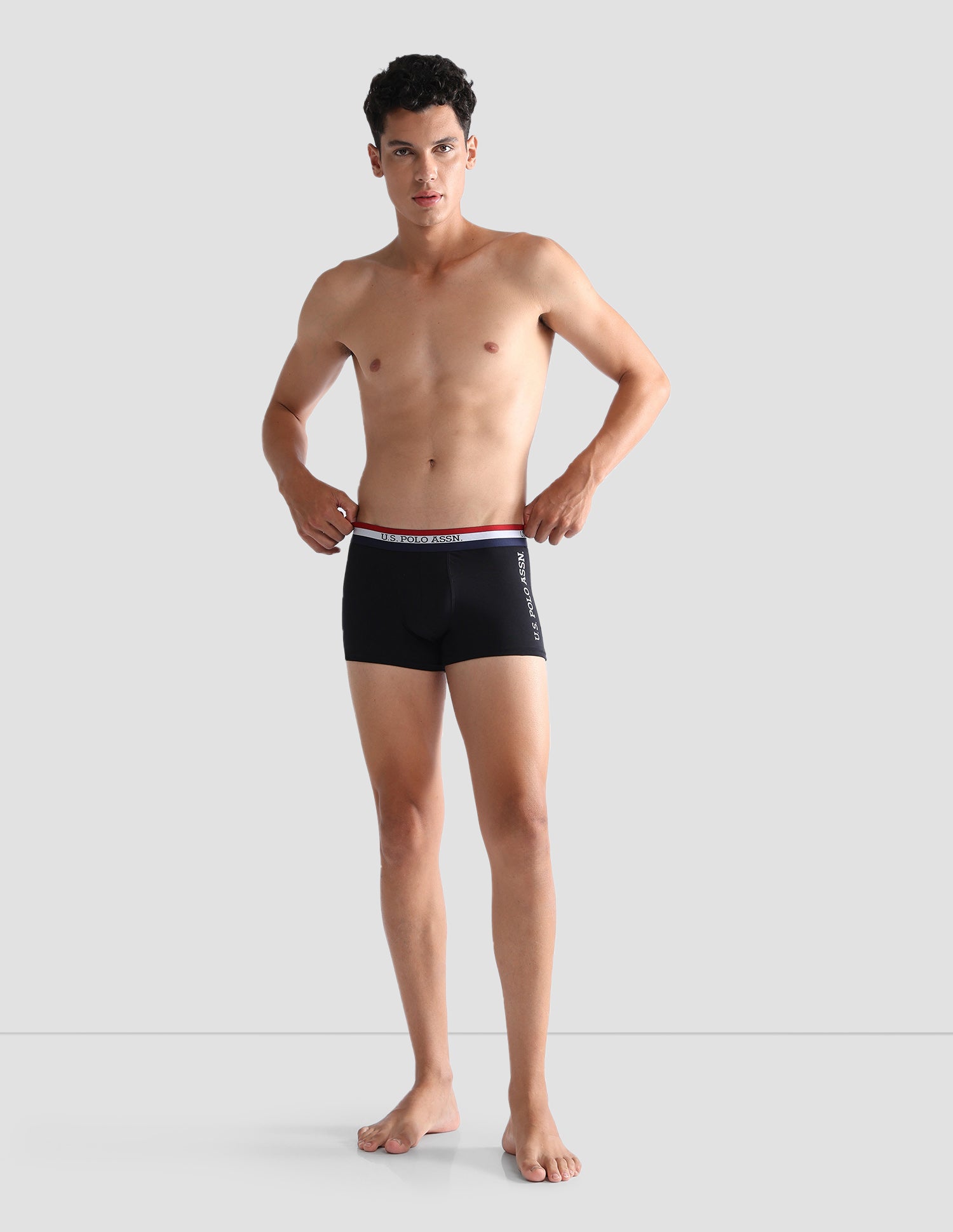 Solid Antibacterial ET002 Trunks - Pack Of 2 Iron Gate and Black - U.S. POLO ASSN. | Large