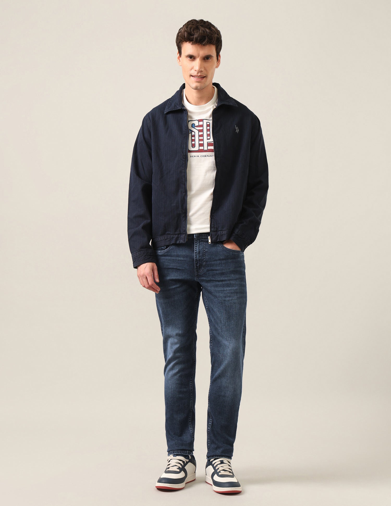 Brandon Slim-Tapered Fit Blue Jeans Dark Blue - U.S. Polo Assn. India | Large