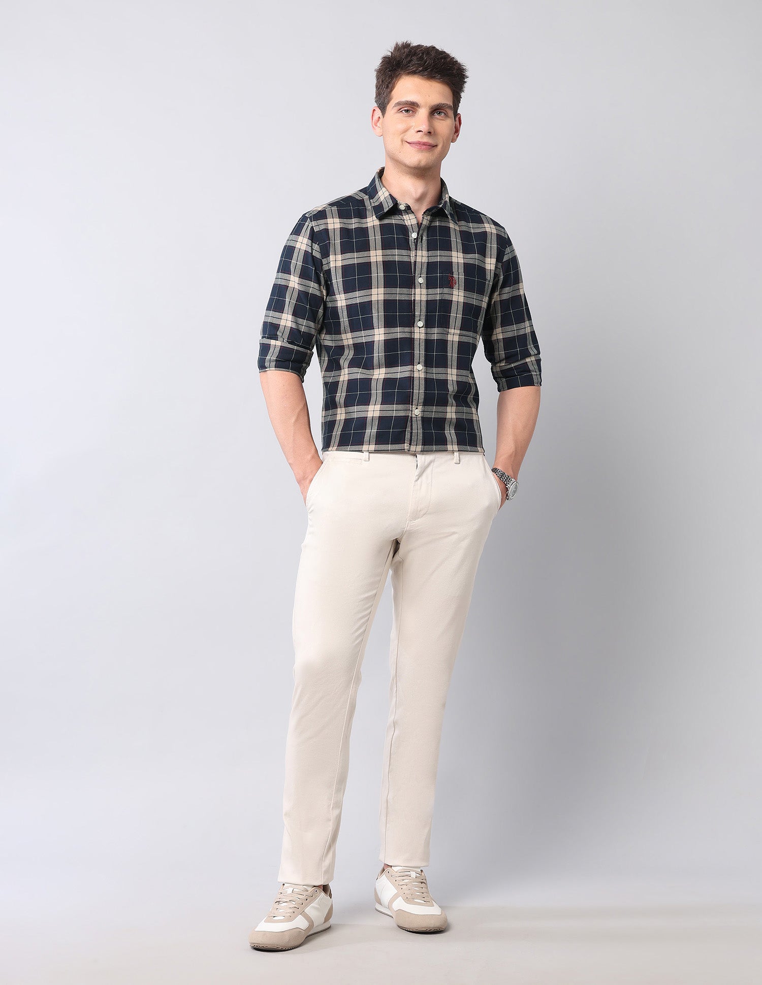 Tartan Checked Twill Shirt Navy - U.S. Polo Assn. India | Large