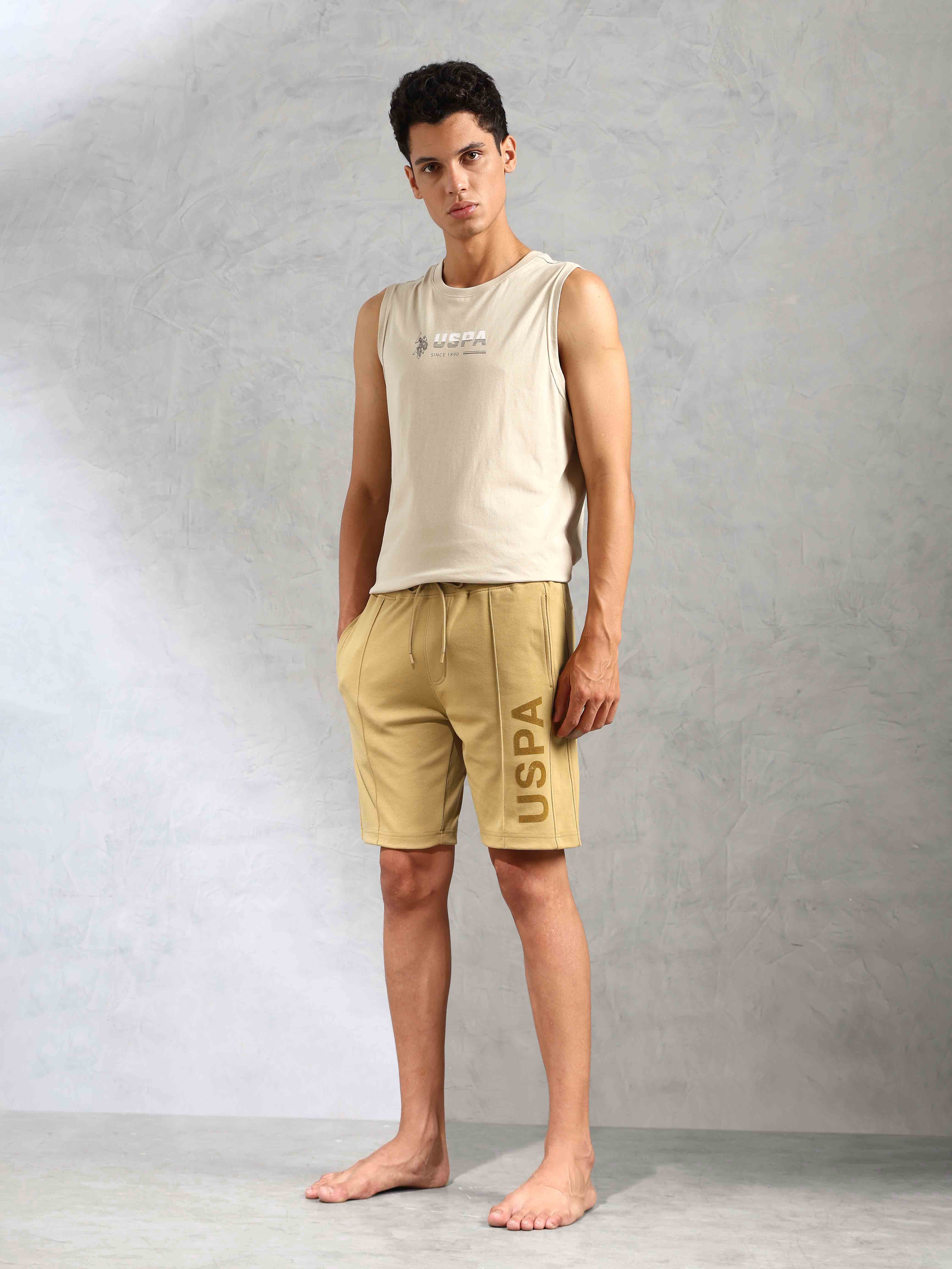 Brand Printed OES06 Lounge Shorts - Pack Of 1 Off White - U.S. POLO ASSN. | Large