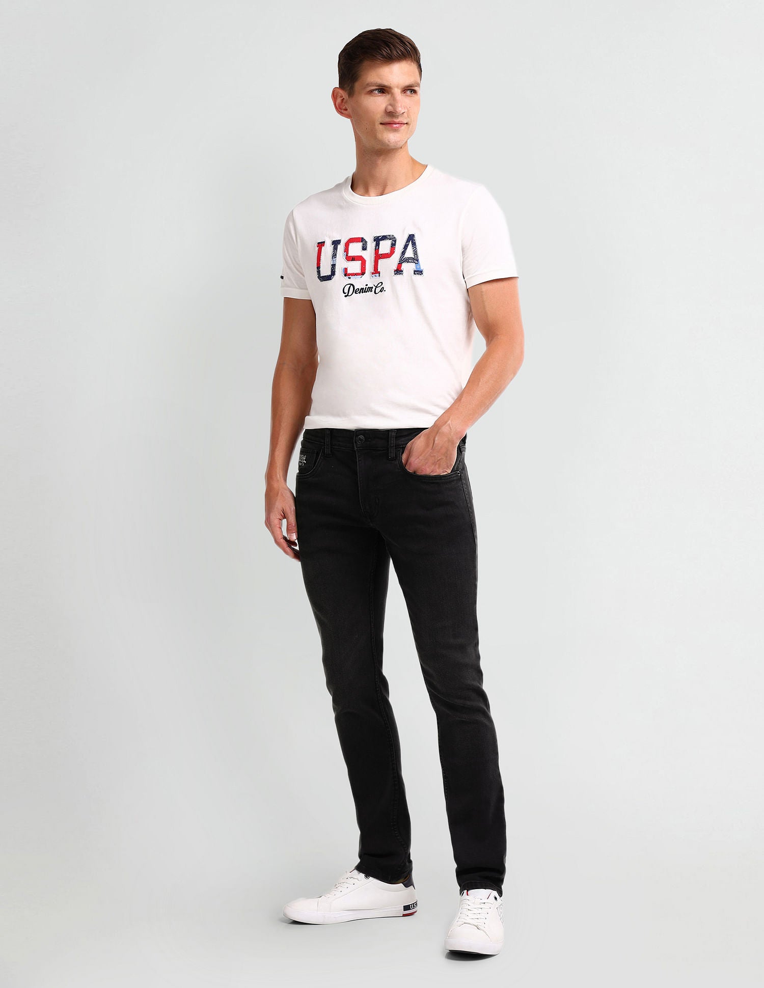 Brandon Slim Tapered Black Jeans Black - U.S. Polo Assn. India | Large